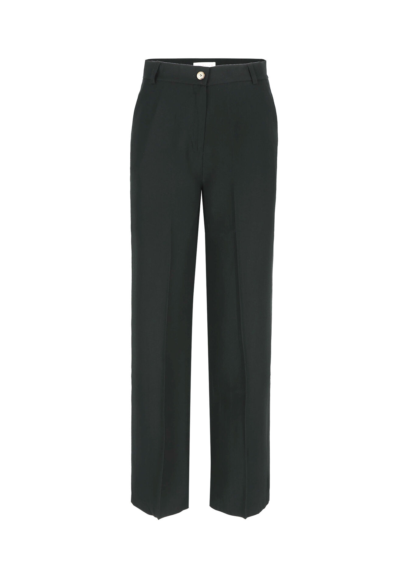 Geklede broek met tencel look, Geklede broek met tencel look - BLACK - 06100604_1119