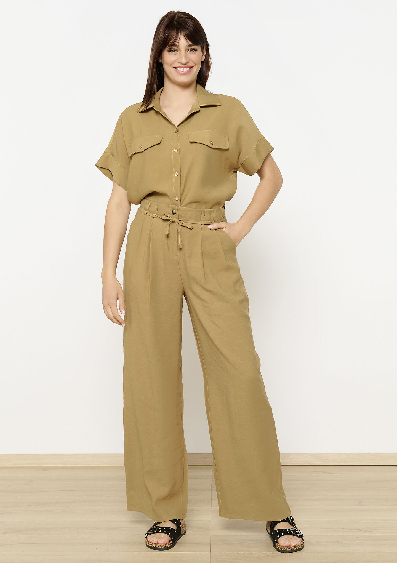 Pantalon fluide saharien, Pantalon fluide saharien - CAMEL GINGER - 06100714_3831