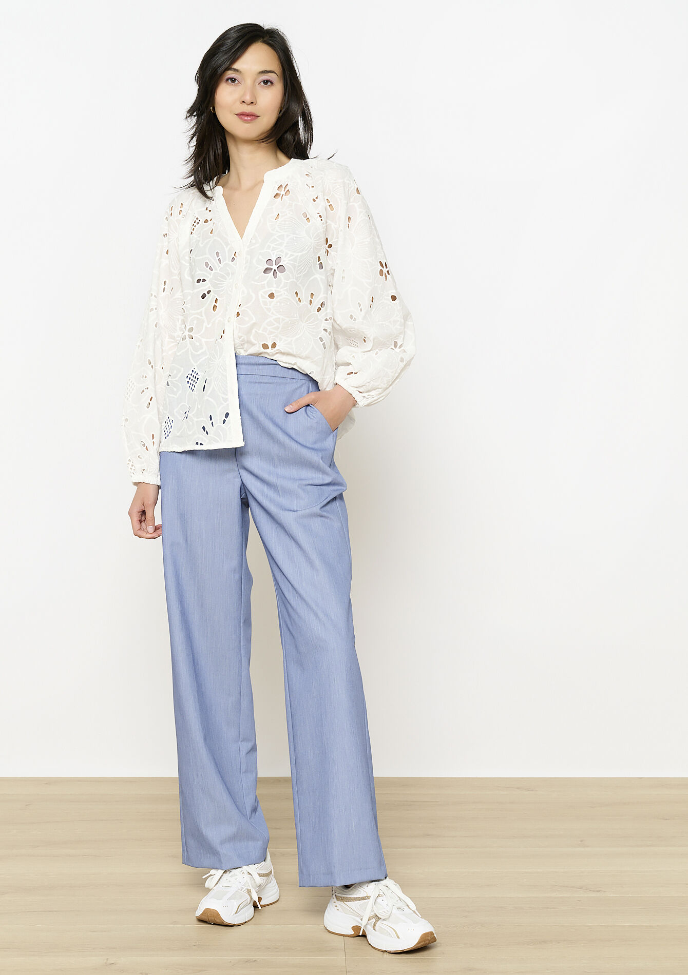 Pantalon coupe droite, undefined - BLUE DENIM - undefined