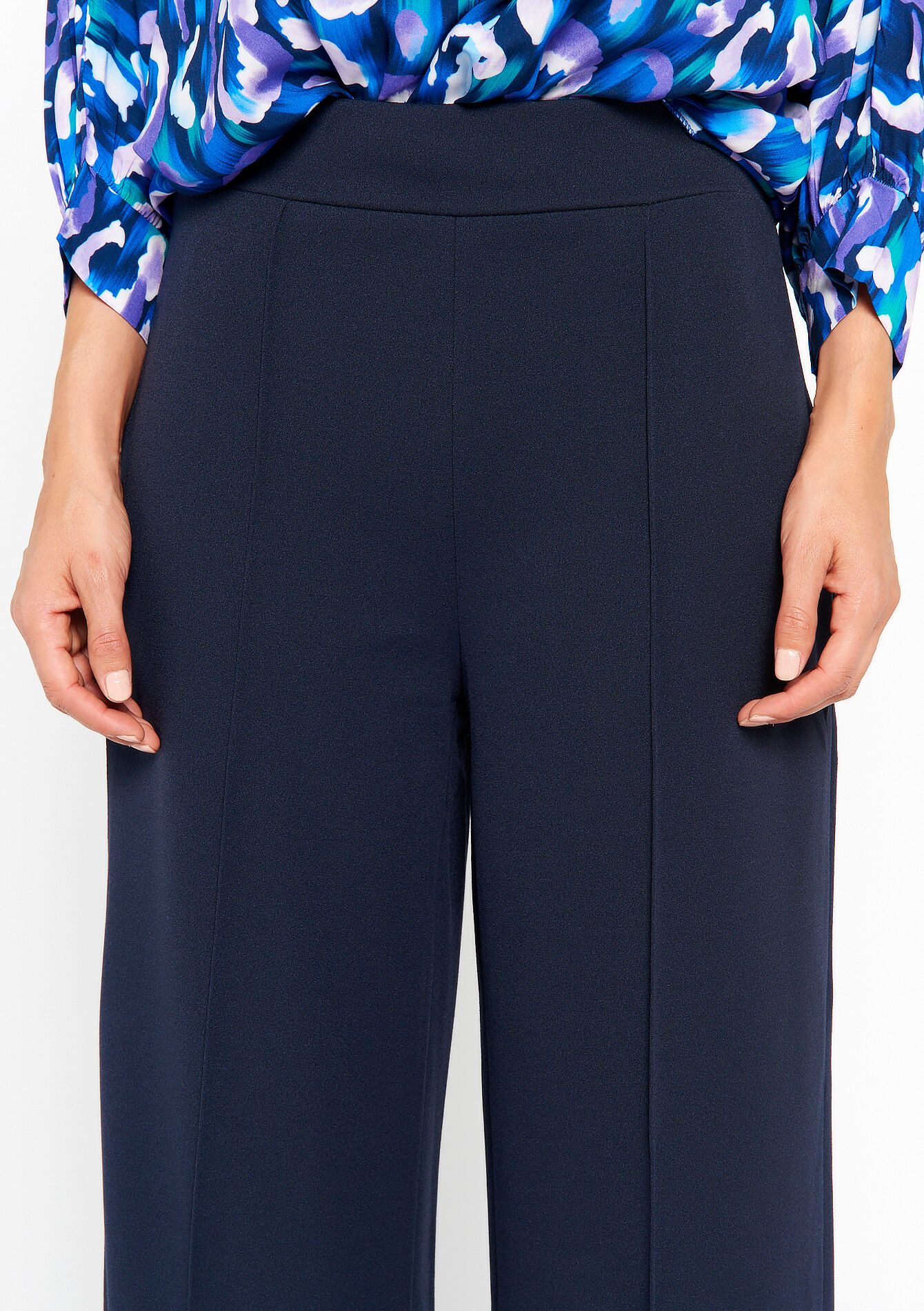 Pantalon évasé, undefined - NAVY BASIC - undefined