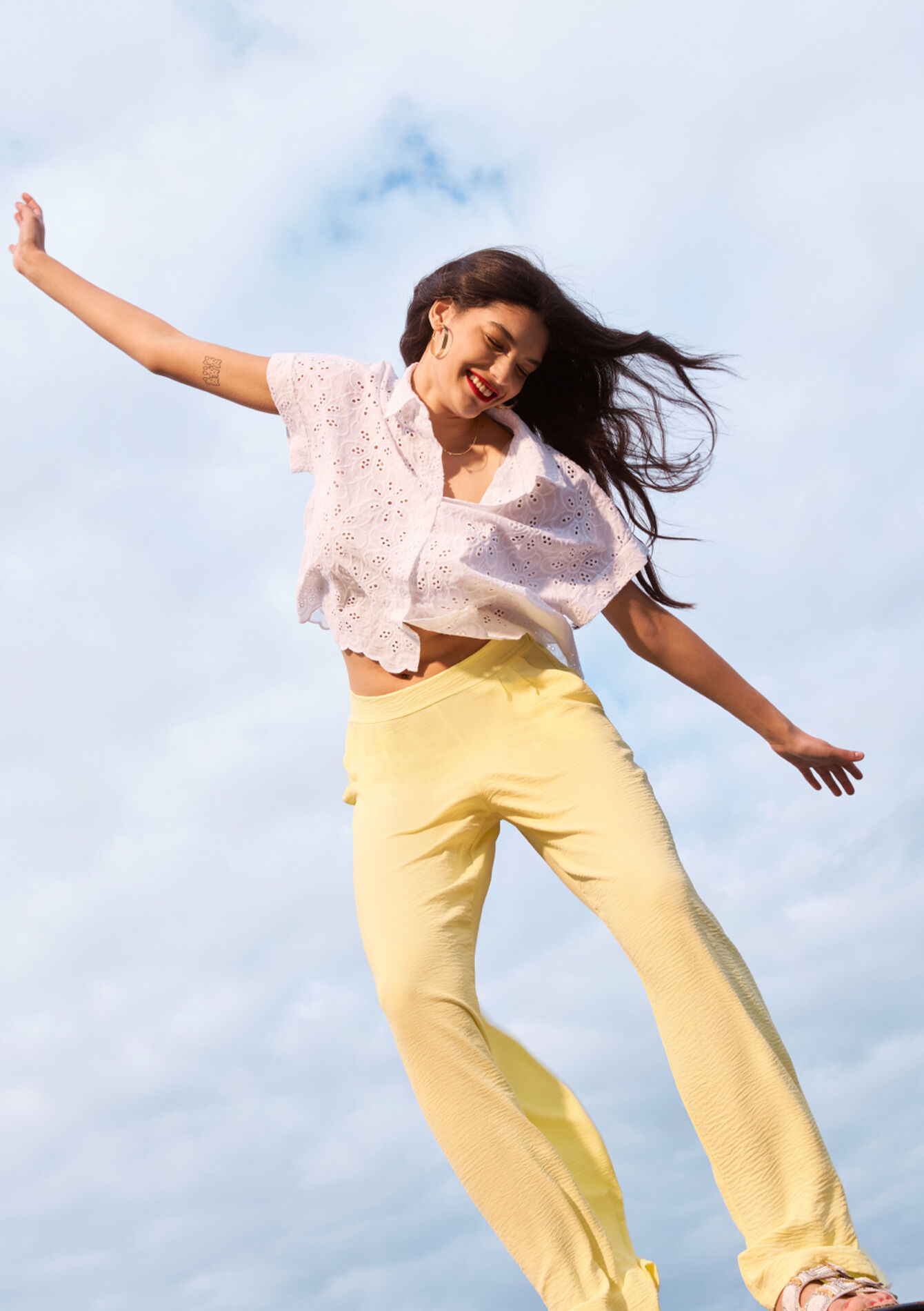 Pantalon évasé, undefined - YELLOW PASTEL - undefined