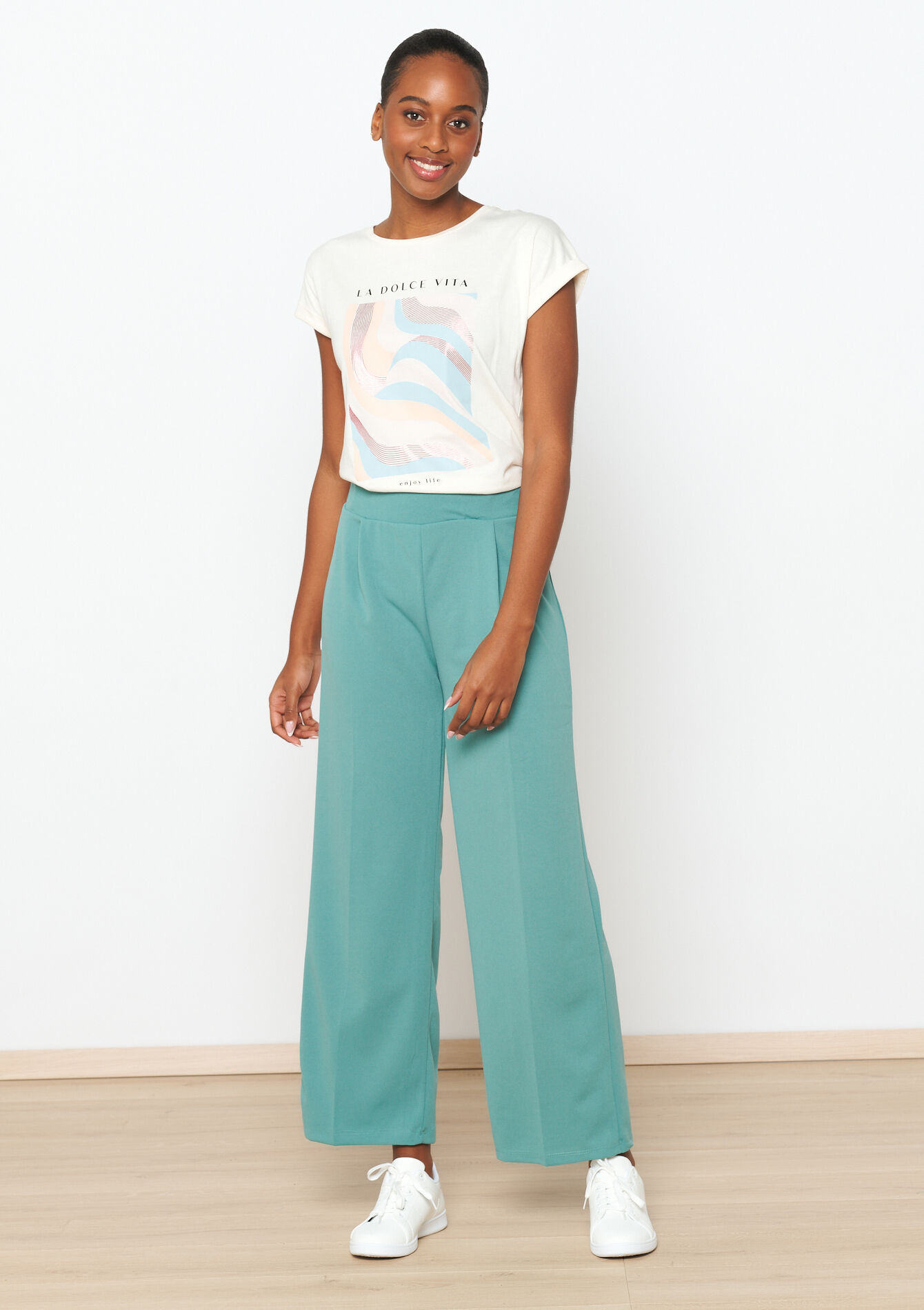 Losse broek, Losse broek - ALMOND GREEN - 06600823_1724