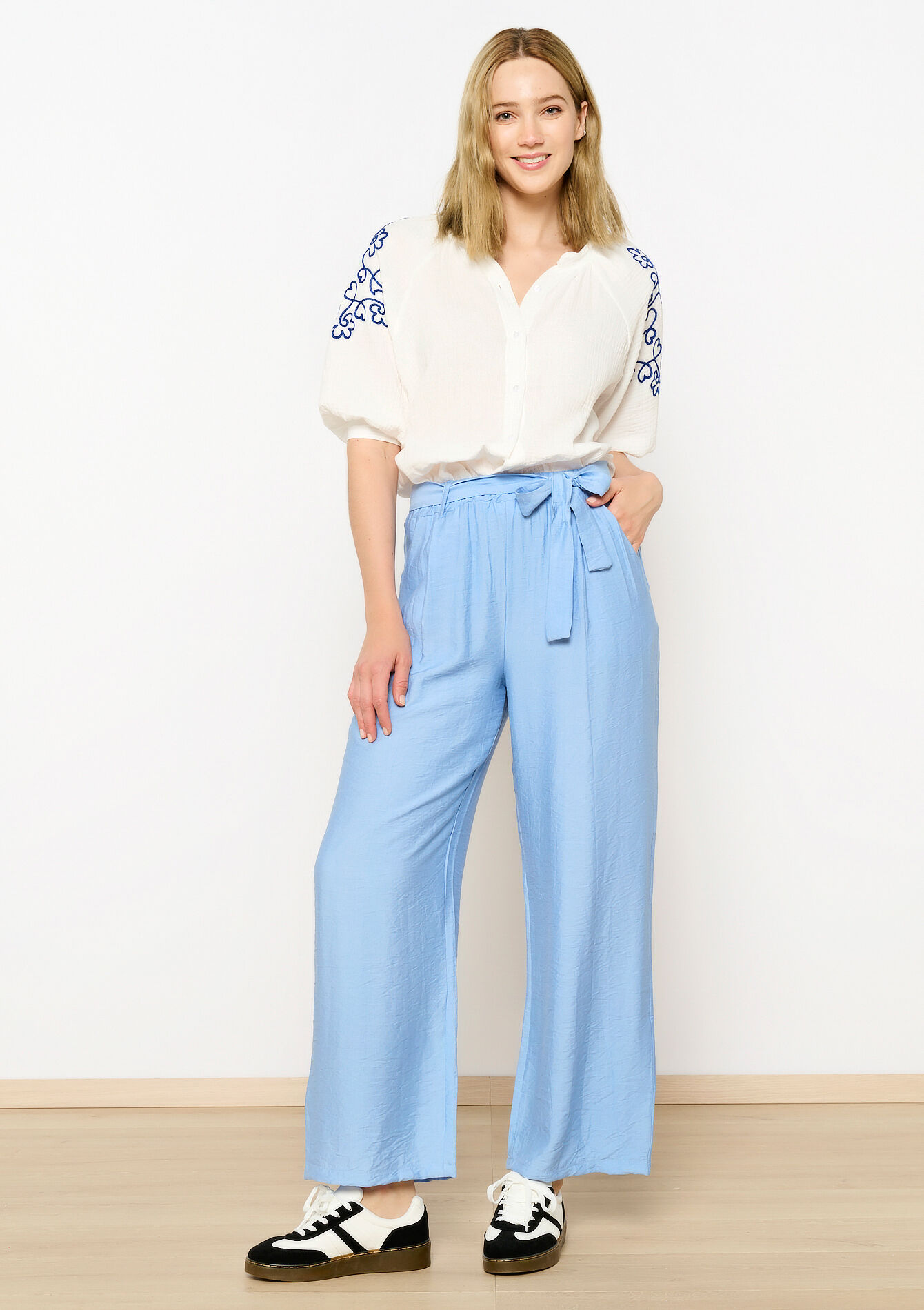 Loose trousers, undefined - BLUE PASTEL - undefined
