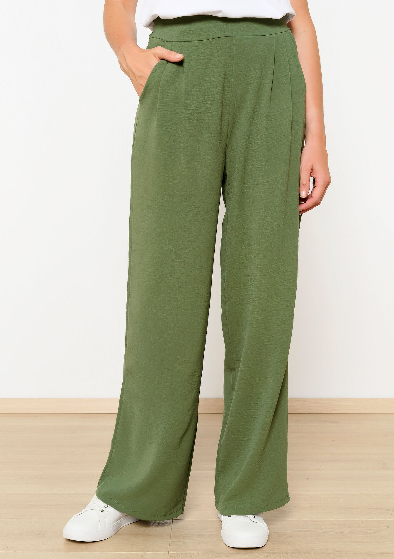 Wide pants, undefined - KHAKI MED - undefined
