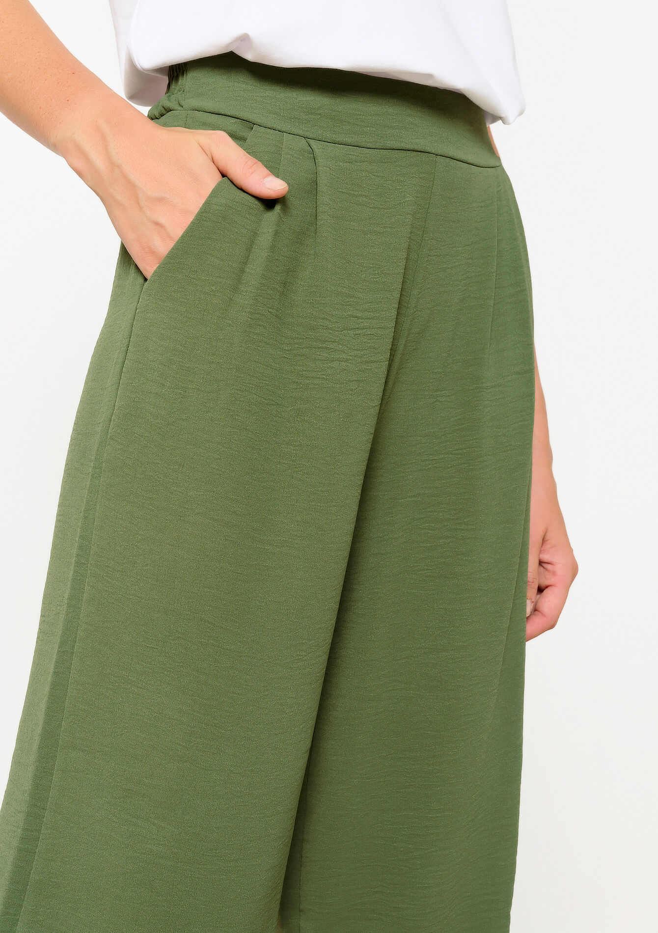 Wide pants, undefined - KHAKI MED - undefined