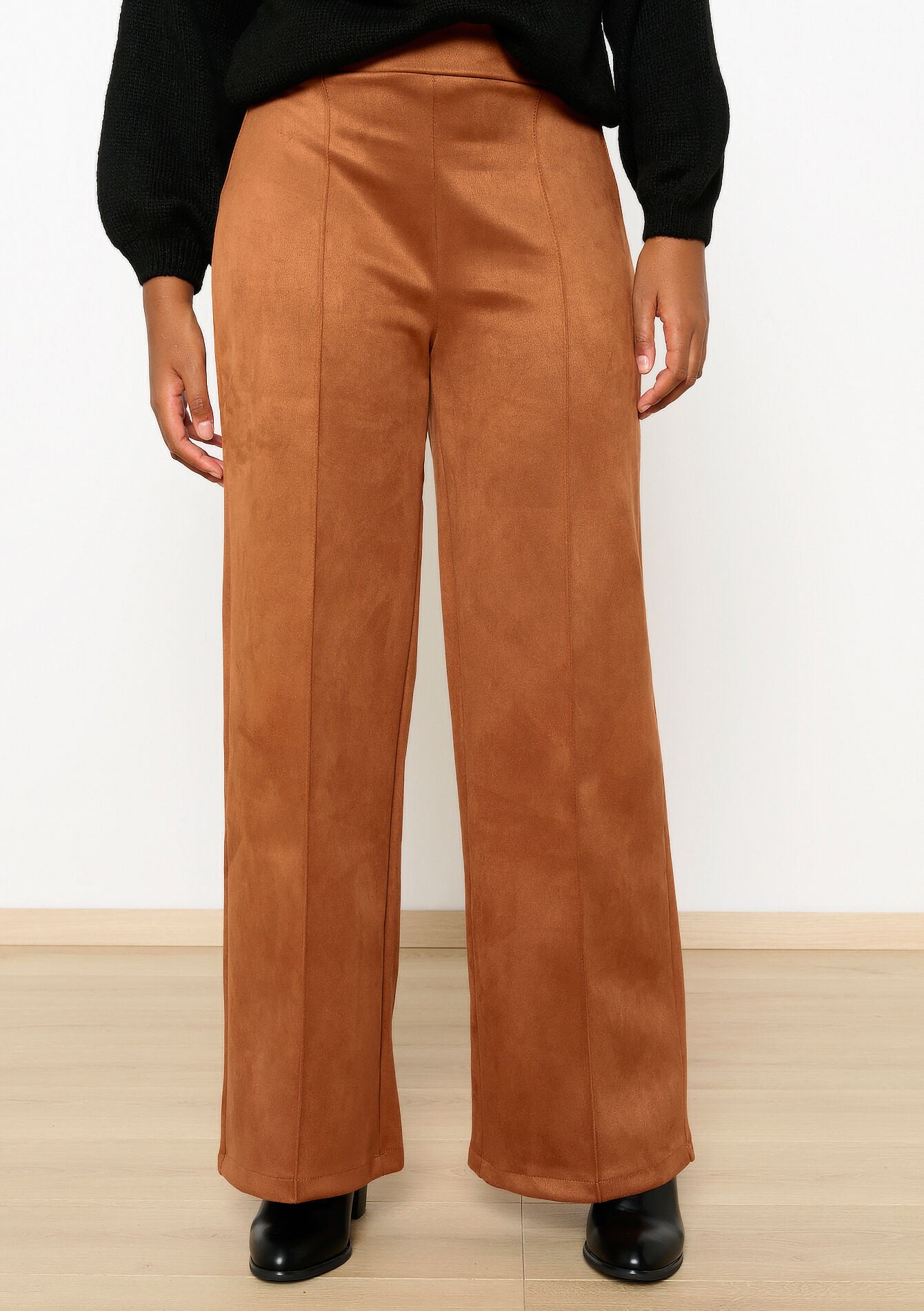Suede pants, undefined - CARAMEL - undefined