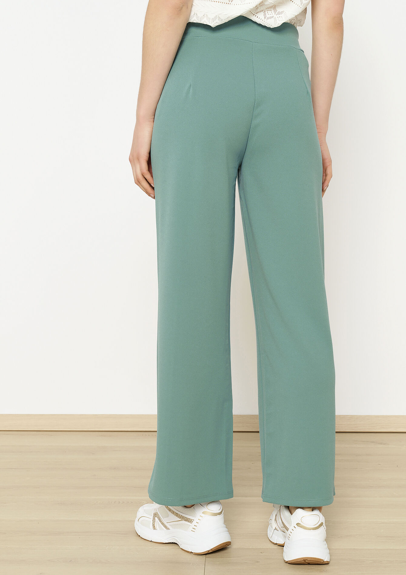 Pantalon fluide taille haute, Pantalon fluide taille haute - MINT GREEN - 06600947_1723