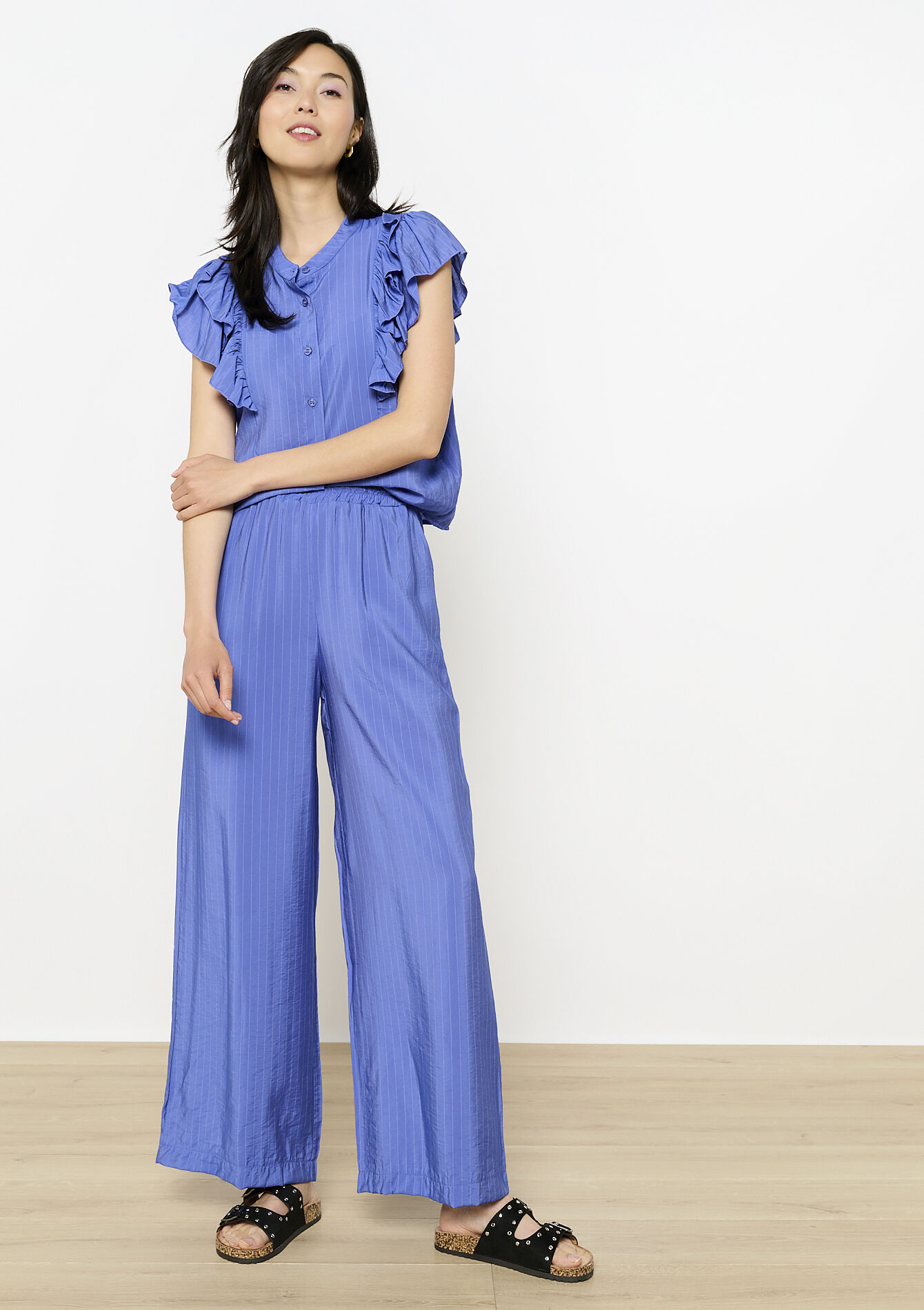 Pantalon fluide à coordonner, undefined - ELECTRIC BLUE - undefined