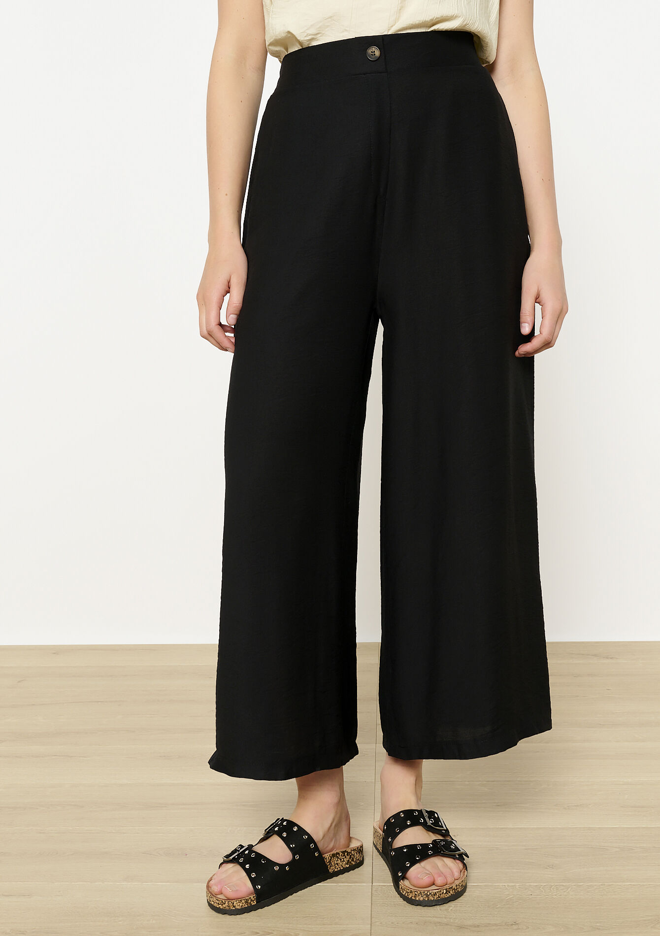 Pantalon large fluide, undefined - BLACK - undefined