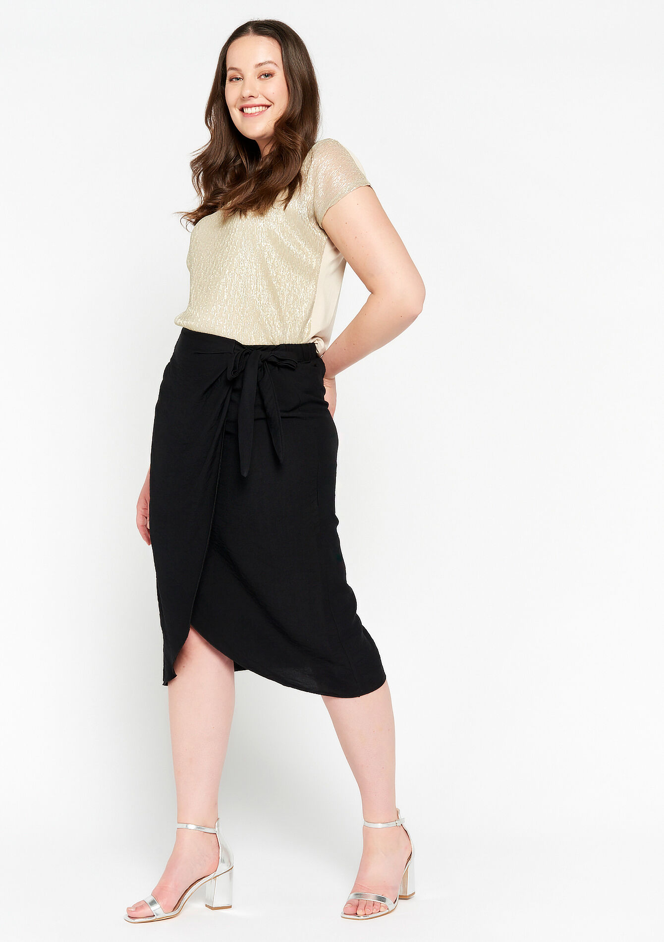 Effen wikkelrok, undefined - BLACK - undefined
