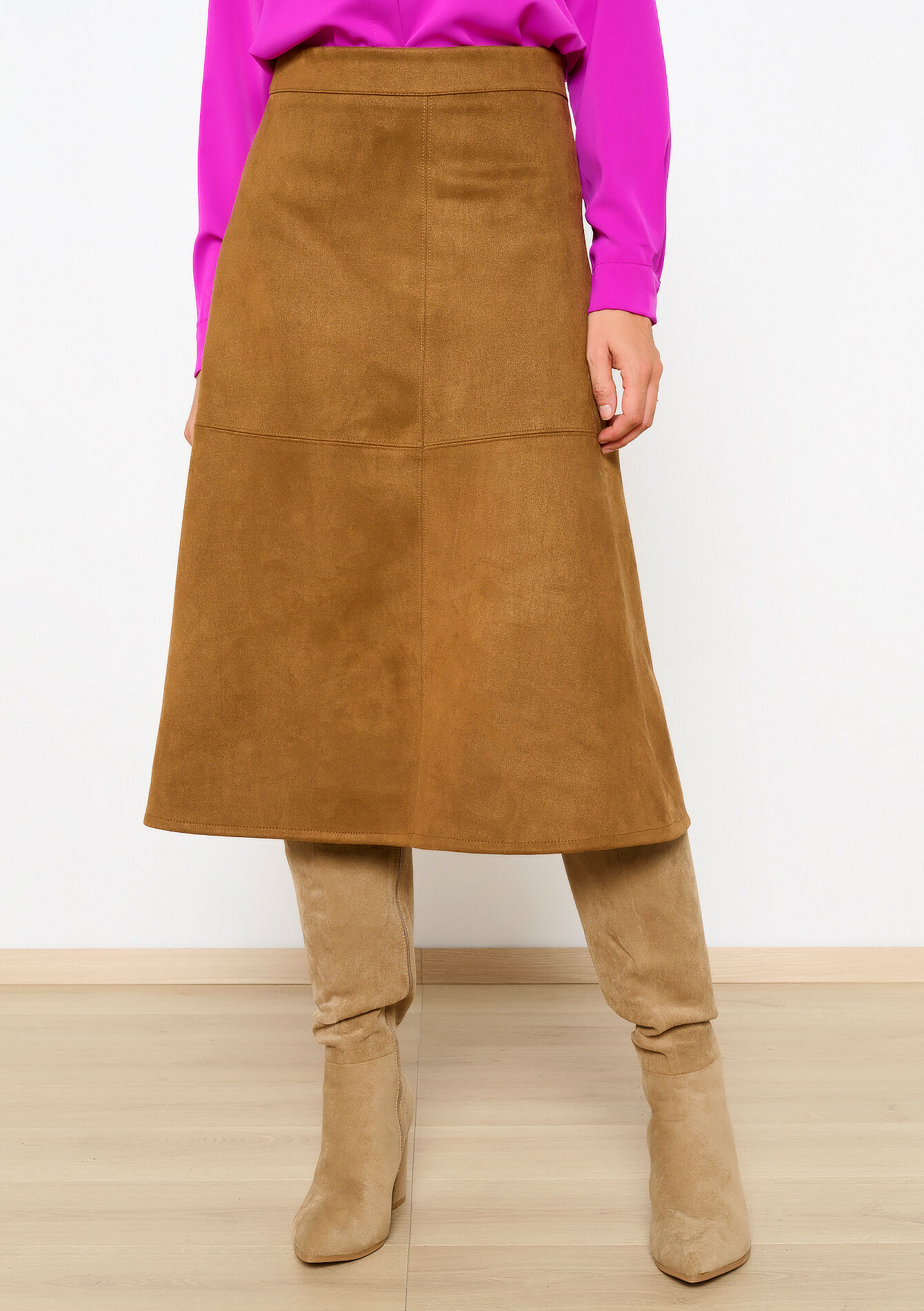 Suede midirok, undefined - CAMEL CINNAMON - undefined
