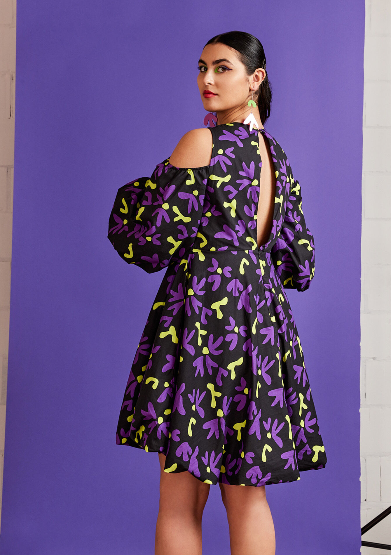 Dress with open shoulders, Dress with open shoulders - BLACK - 08103258_1119