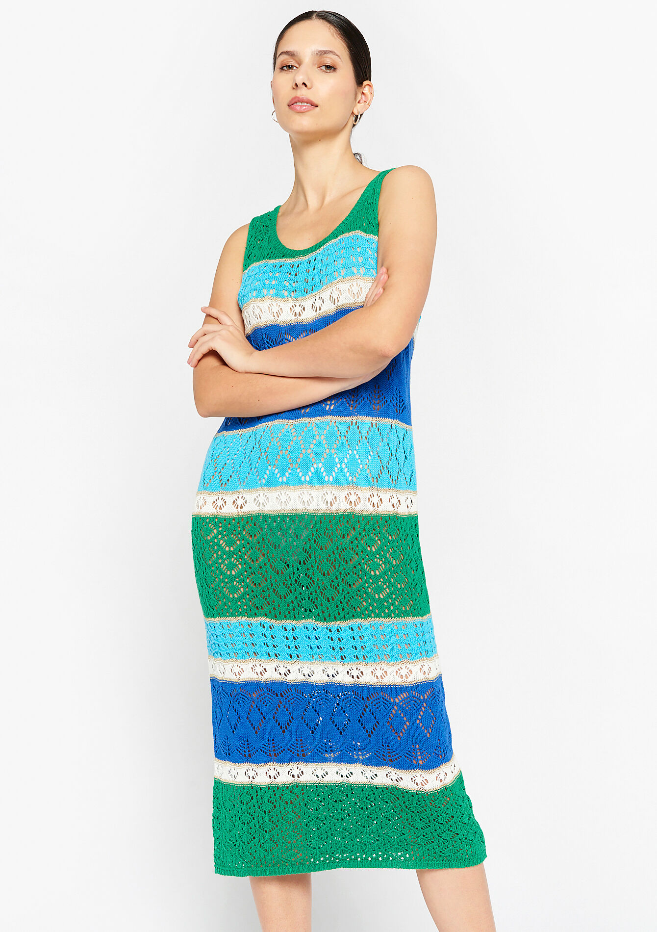 Striped dress, undefined - BLUE FAIENCE - undefined