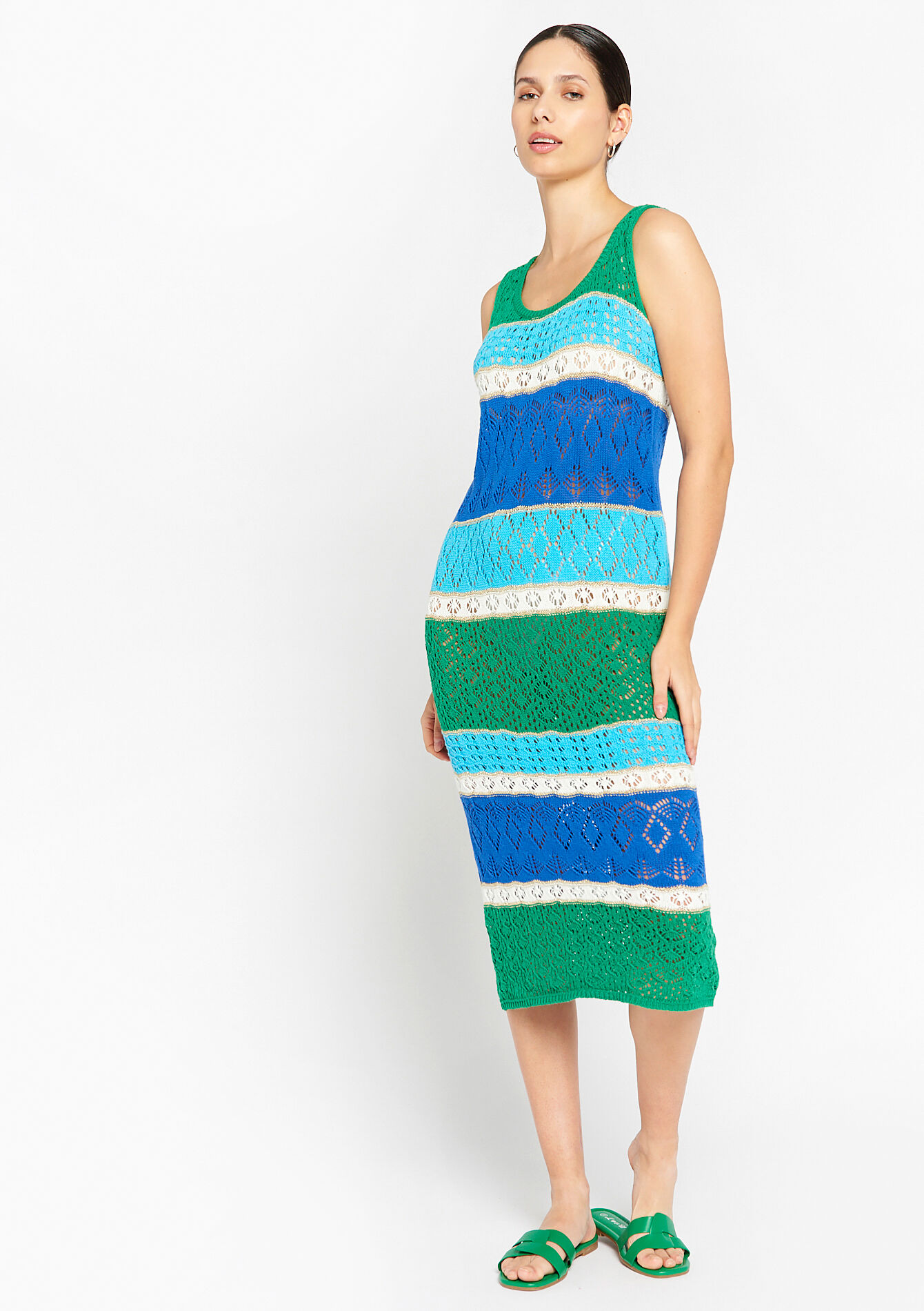 Striped dress, undefined - BLUE FAIENCE - undefined