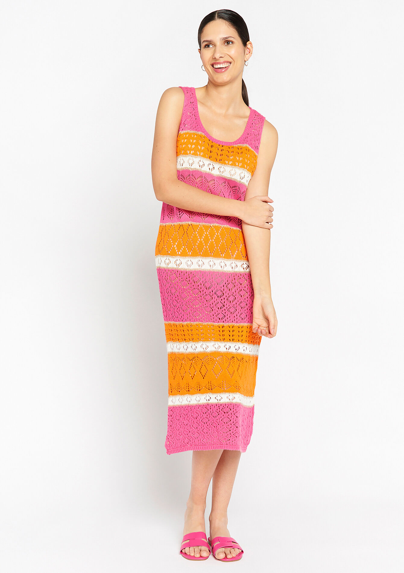 Striped dress, undefined - FUCHSIA - undefined
