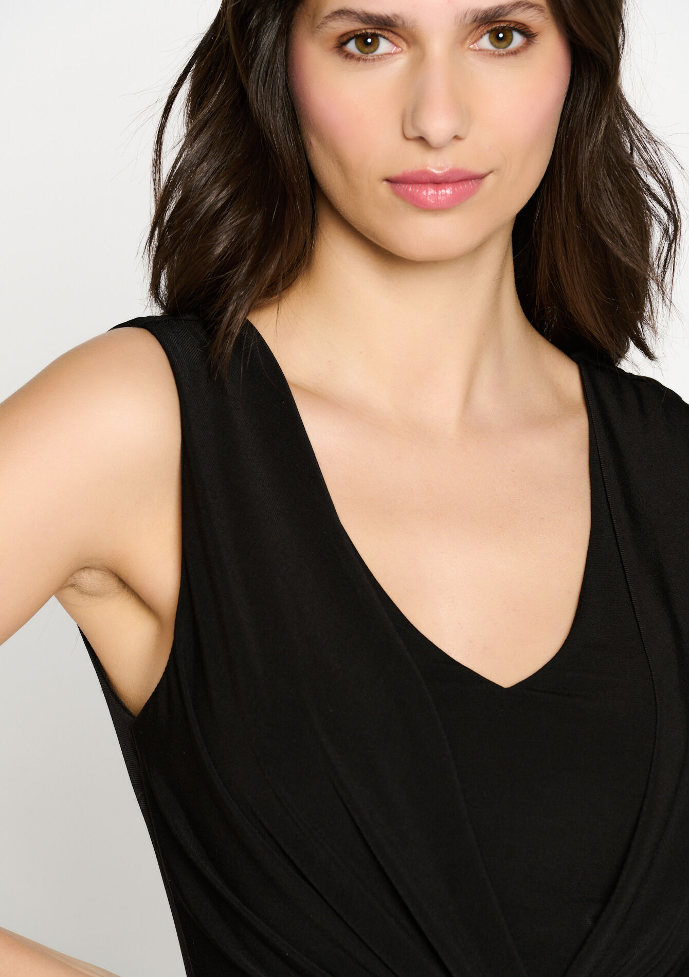 Midi dress with twisted knot, undefined - BLACK - undefined