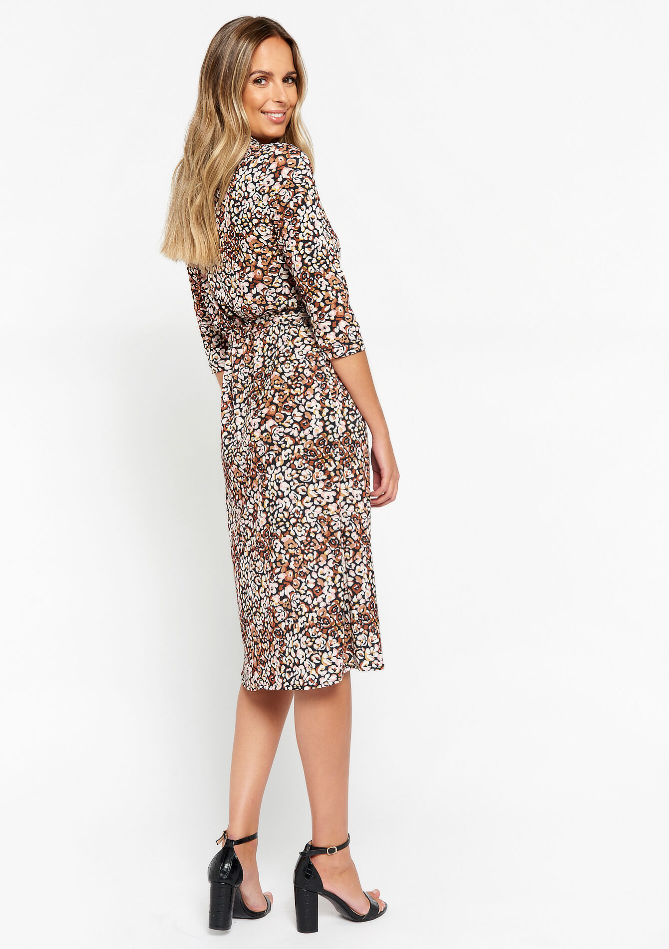 Hemdjurk met bloemenprint, Hemdjurk met bloemenprint - BLACK - 08103359_1119