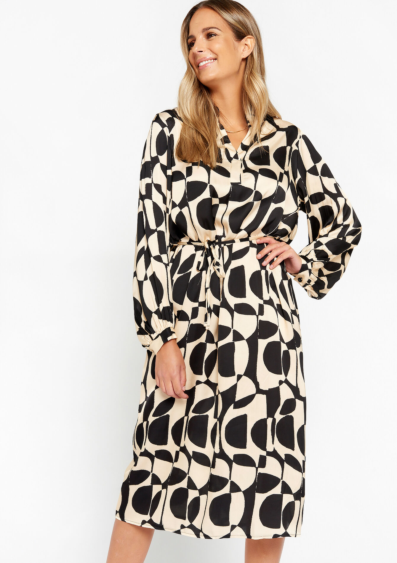 Robe caftan à imprimé, undefined - BLACK - undefined