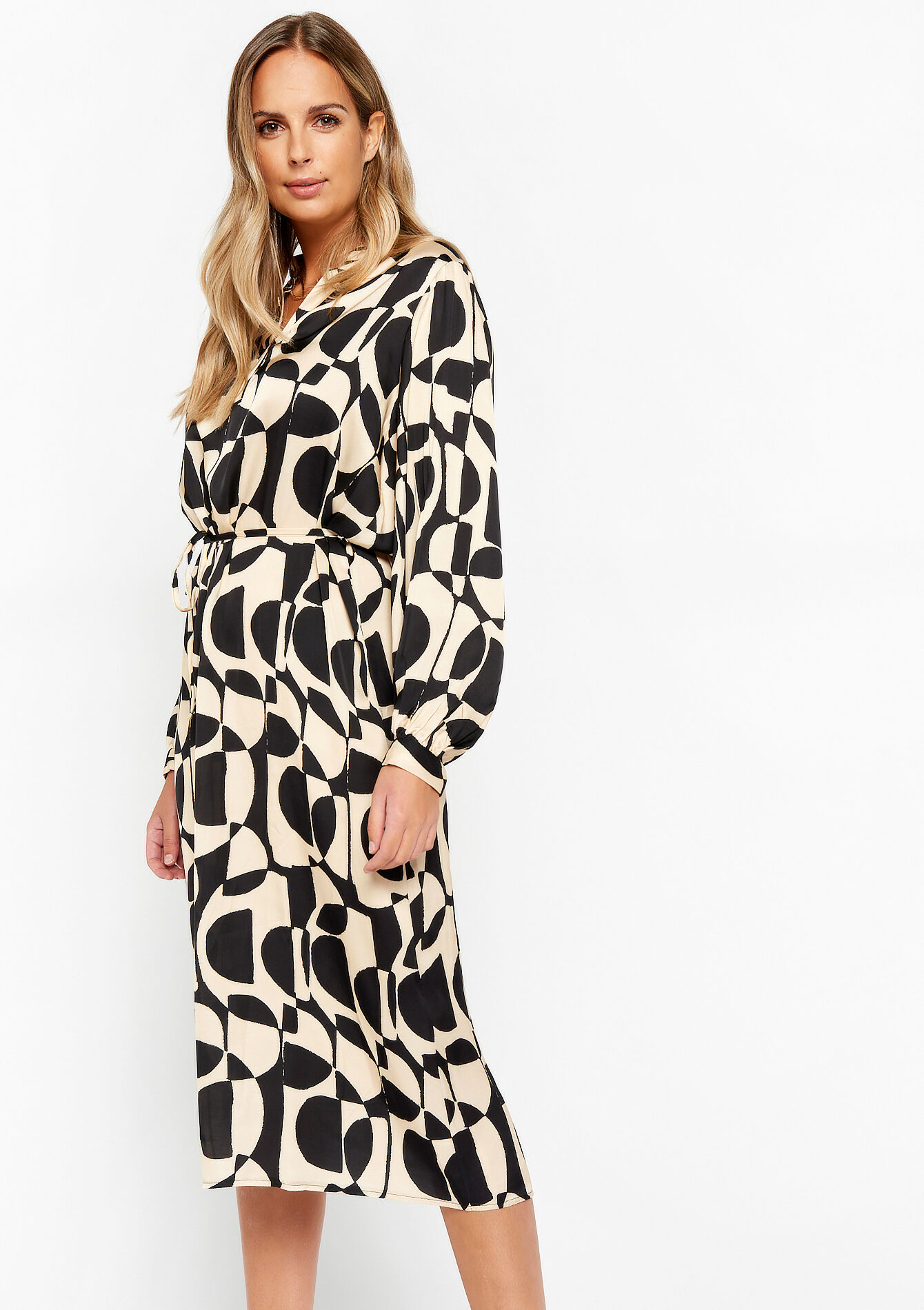 Robe caftan à imprimé, undefined - BLACK - undefined