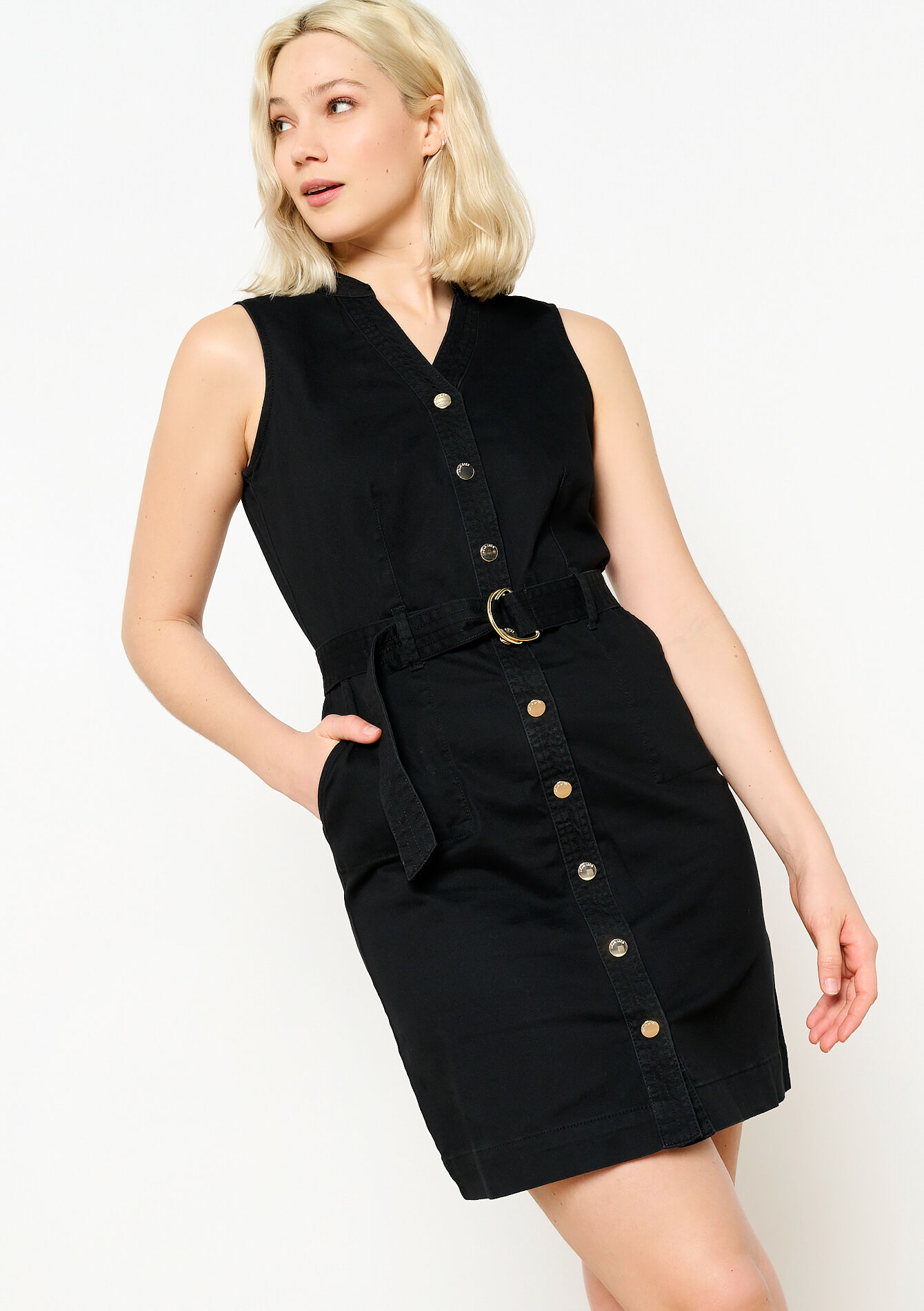 Sleeveless dress, undefined - BLACK - undefined