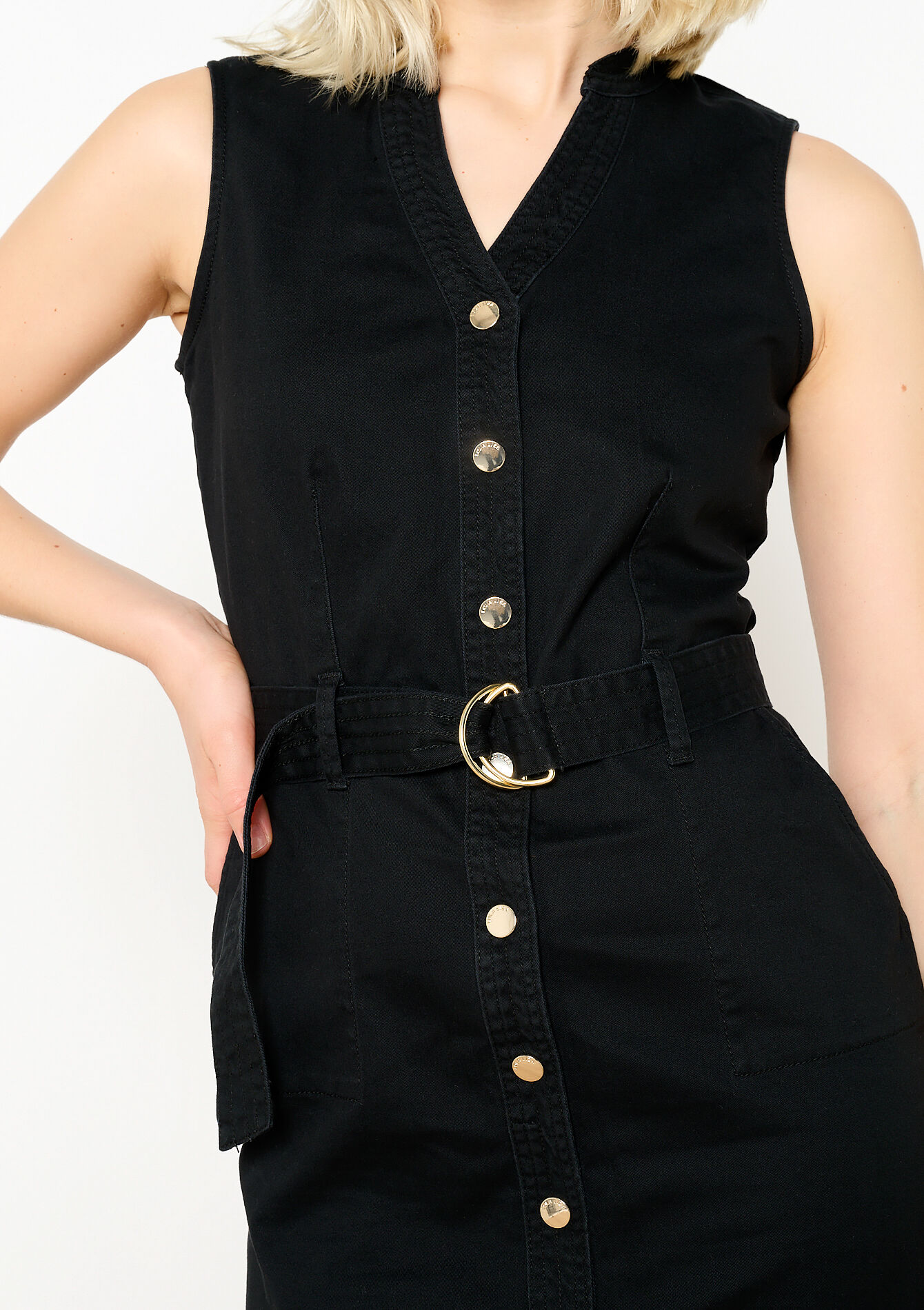Sleeveless dress, undefined - BLACK - undefined