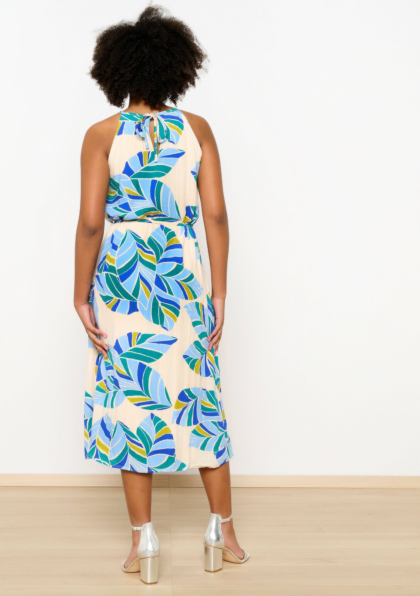 Halterjurk met print, Halterjurk met print - BLUE FAIENCE - 08103556_1584