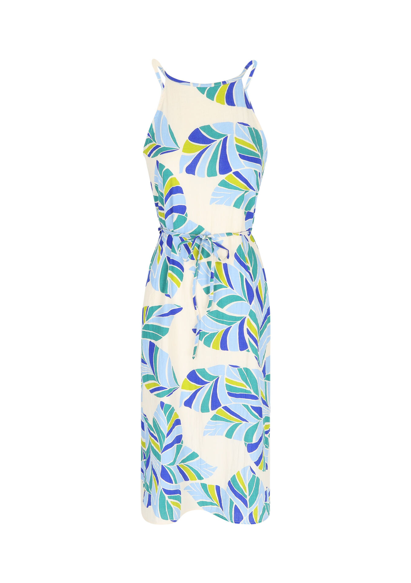 Halterjurk met print, Halterjurk met print - BLUE FAIENCE - 08103556_1584