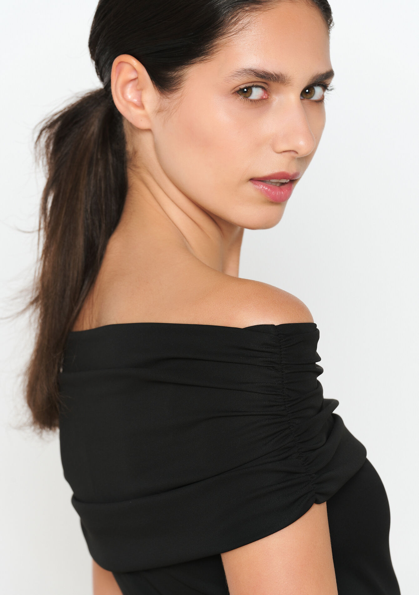 Off-shoulder dress, undefined - BLACK - undefined