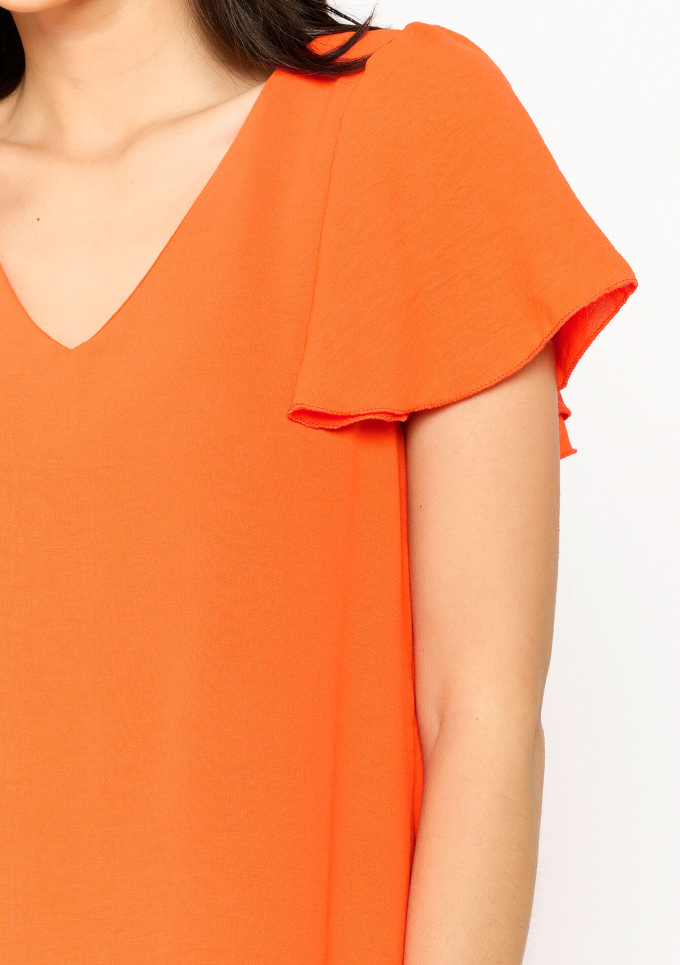 Straight dress with butterfly sleeves, undefined - ORANGE SUNSET - undefined