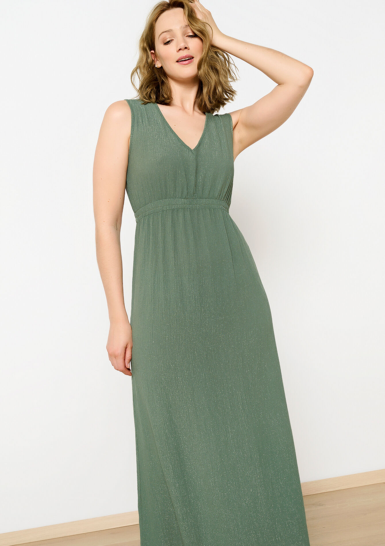 Maxi dress with cut-out, undefined - KHAKI FADED - undefined
