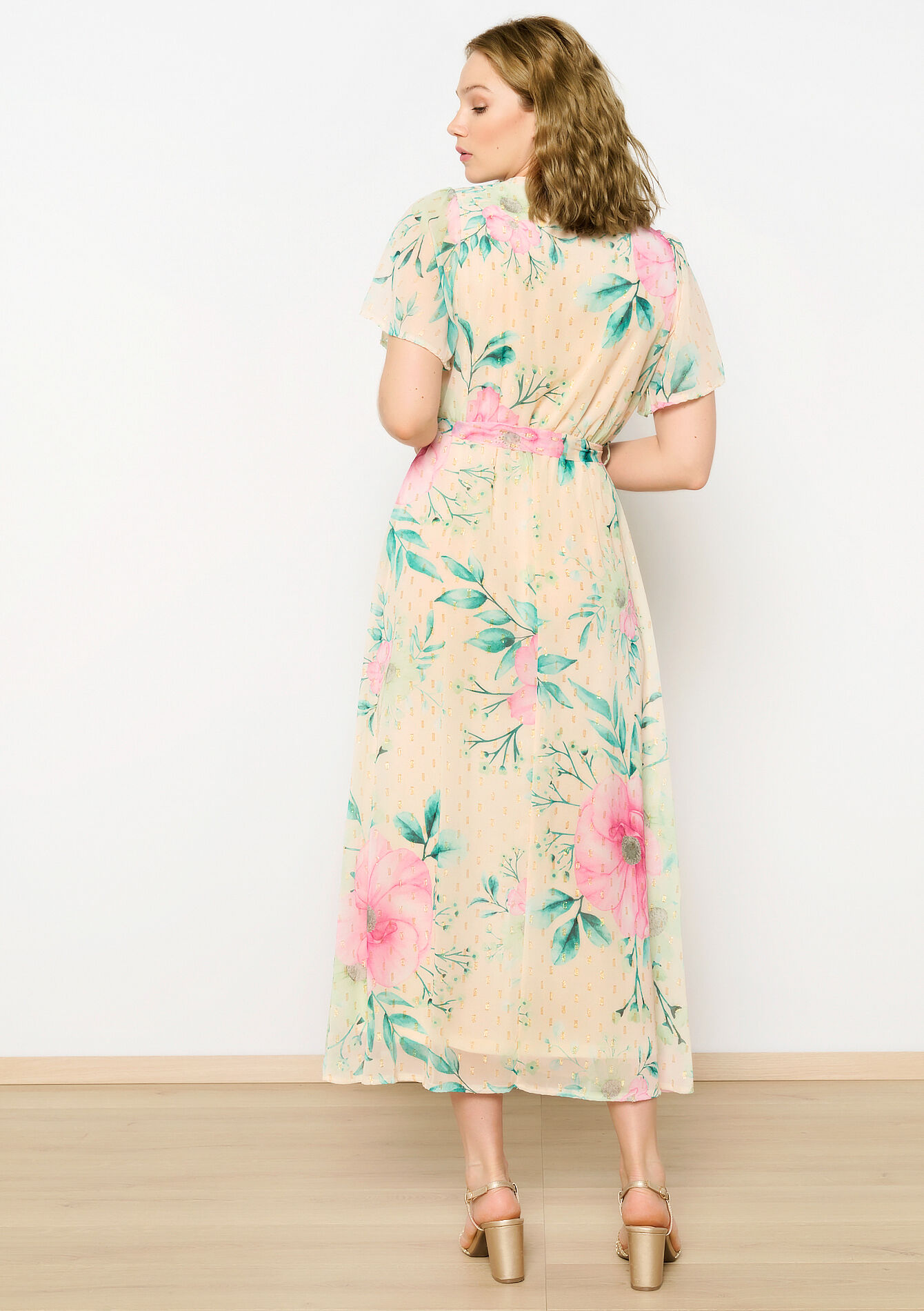 Robe longue à imprimé fleuri, Robe longue à imprimé fleuri - VANILLA WHITE - 08103670_1013