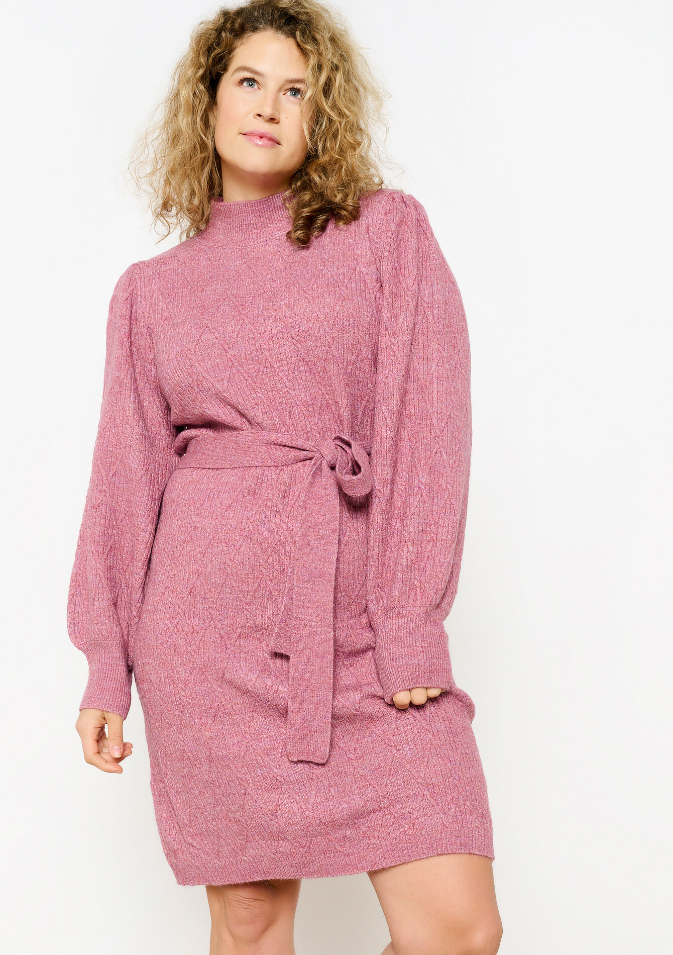 Robe pull en maille torsadée, undefined - VIOLET MEL - undefined