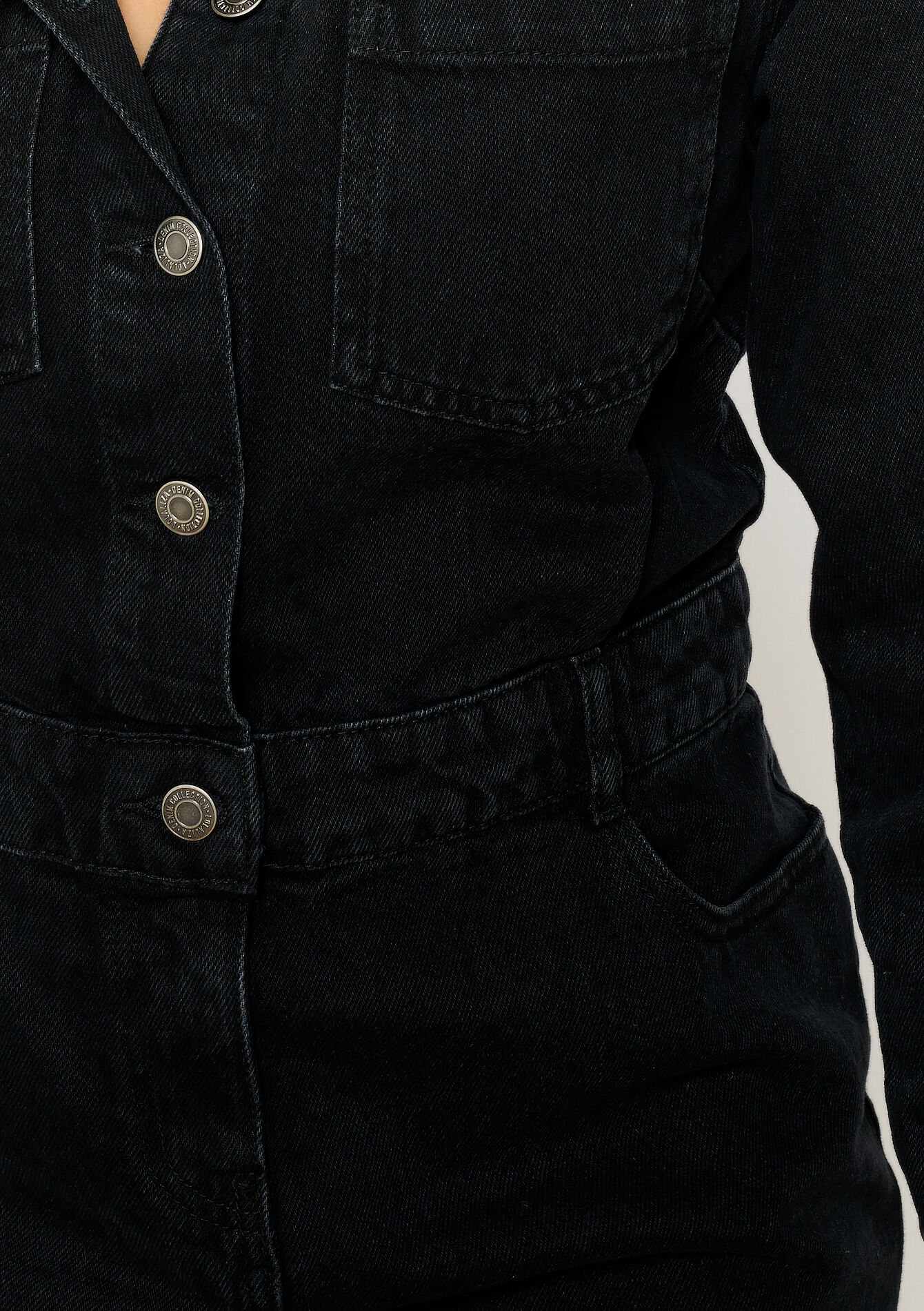 Robe courte en denim, Robe courte en denim - BLACK - 08103746_0503