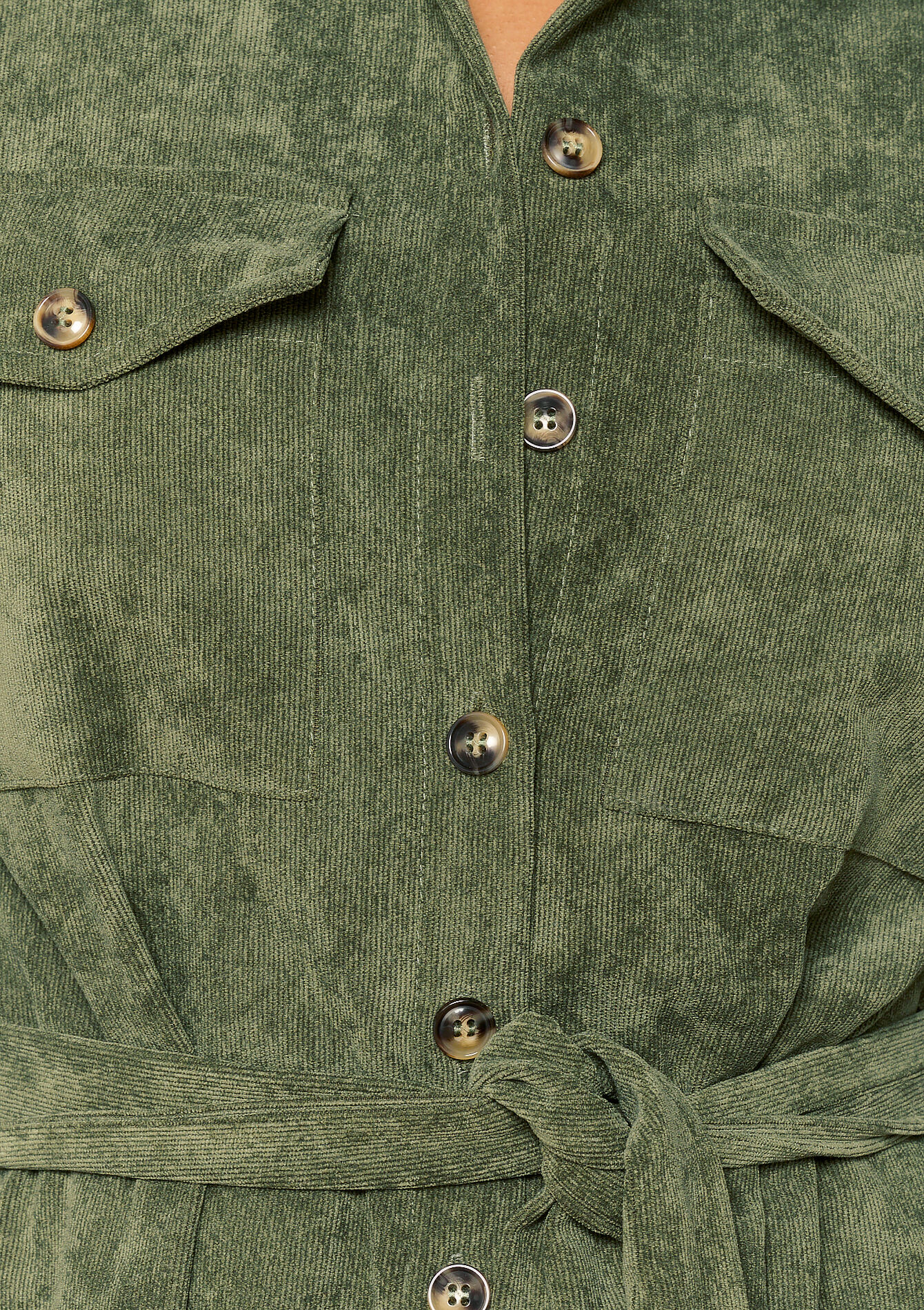 Corduroy shirt dress, undefined - KHAKI MILD - undefined
