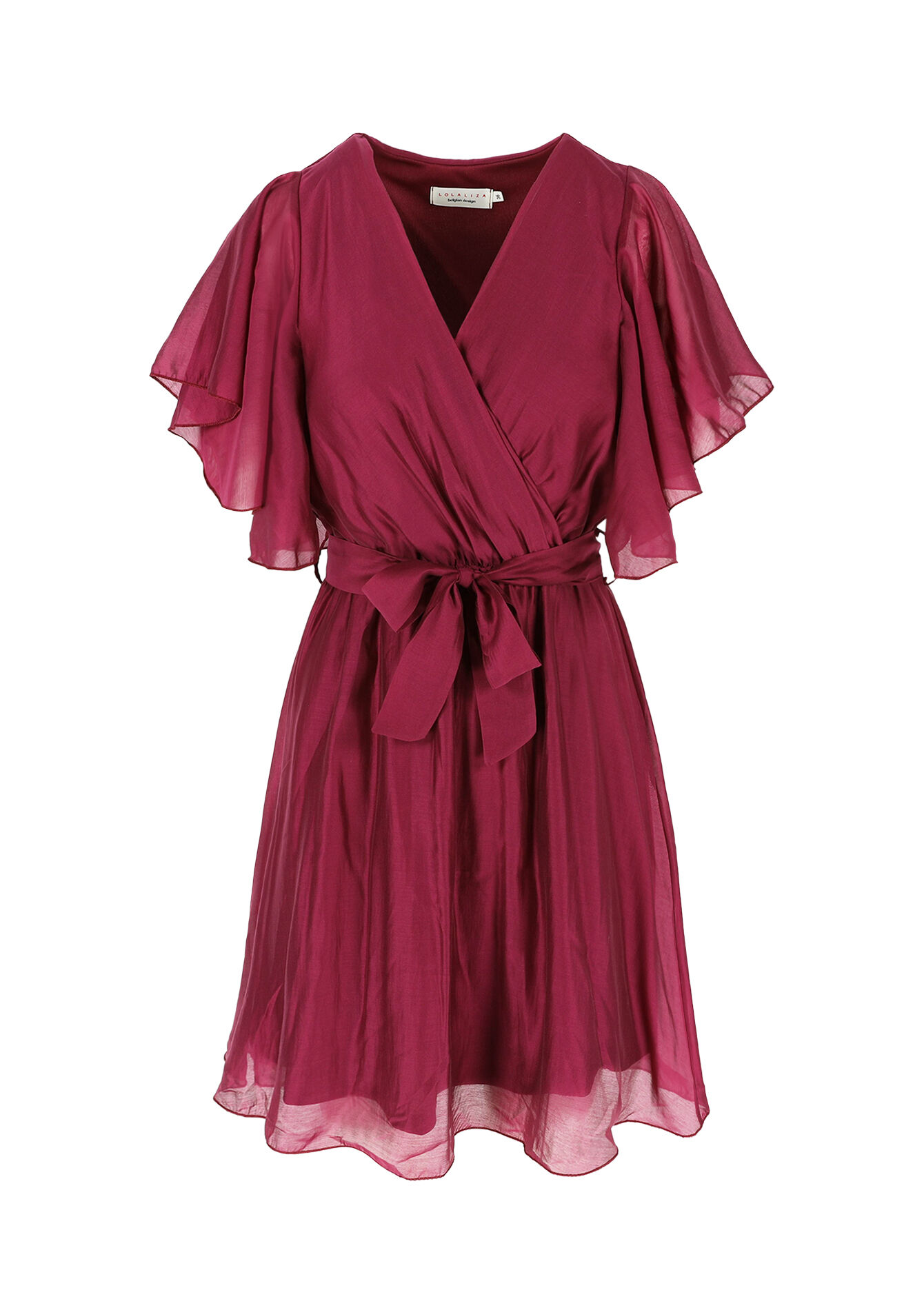 Jurk met losse vlindermouwen, Jurk met losse vlindermouwen - BORDEAU WINE - 08104008_1467