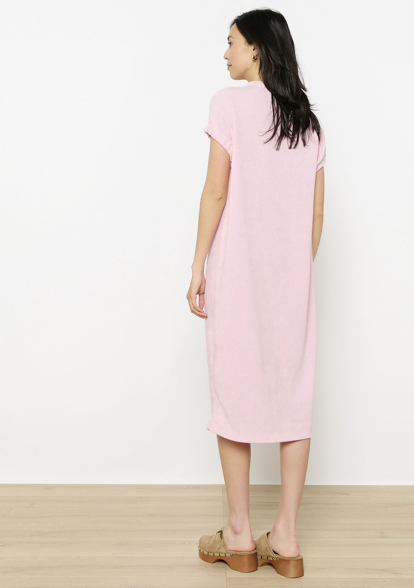 Robe droite en éponge, Robe droite en éponge - LIGHT PINK - 08104100_1303