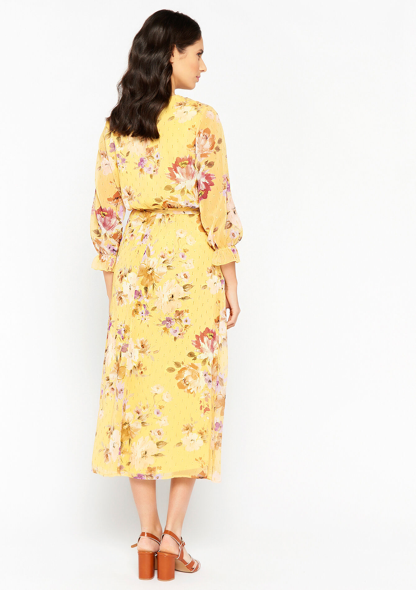 Robe cache-coeur à imprimé fleuri, Robe cache-coeur à imprimé fleuri - YELLOW PASTEL - 08601844_5004