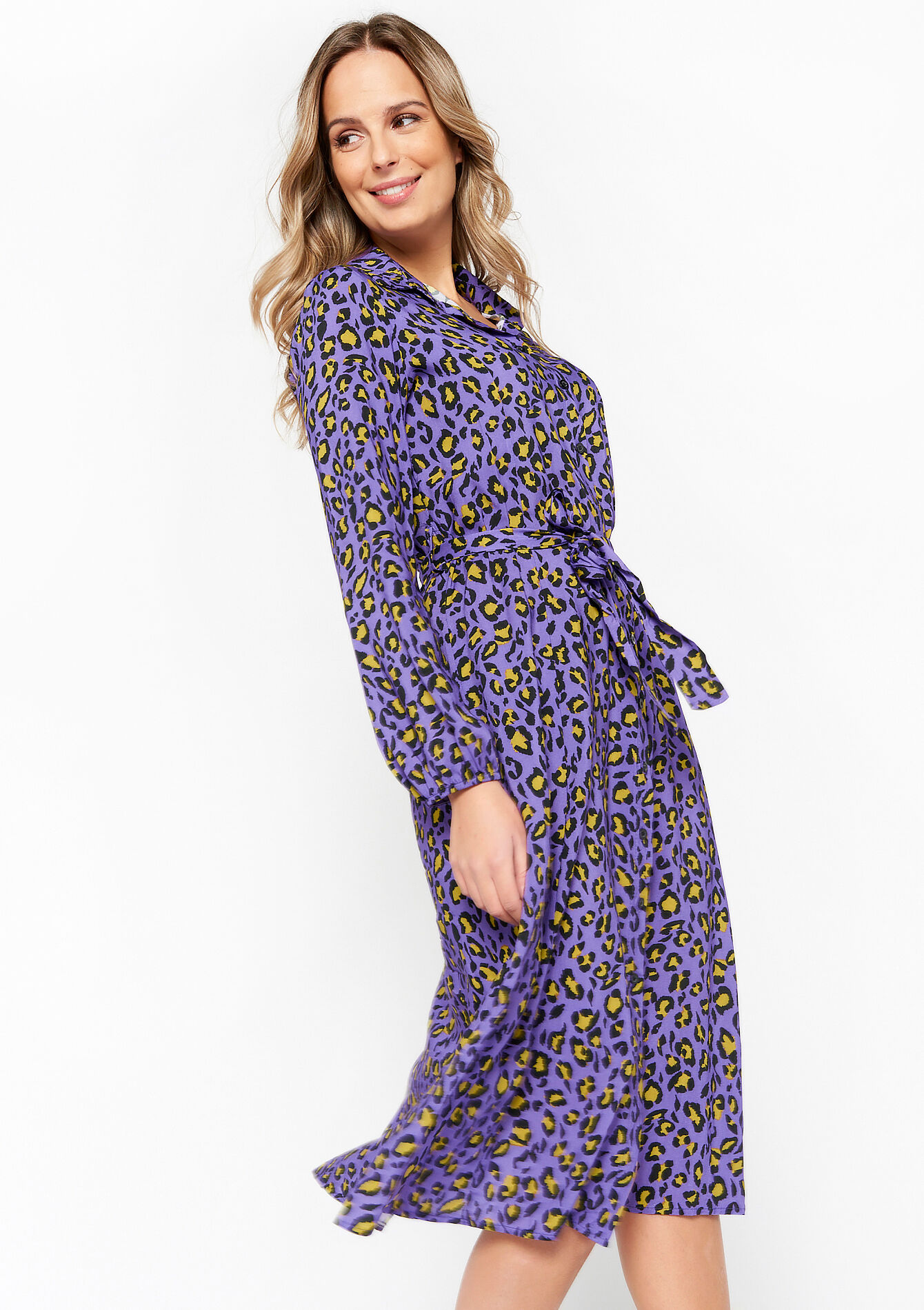 Leopard print shirt dress, Leopard print shirt dress, , back