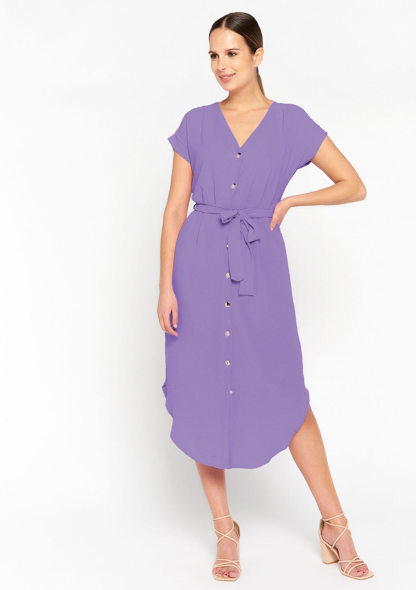 Maxi dress with buttons, undefined - PASTEL LILAC - undefined