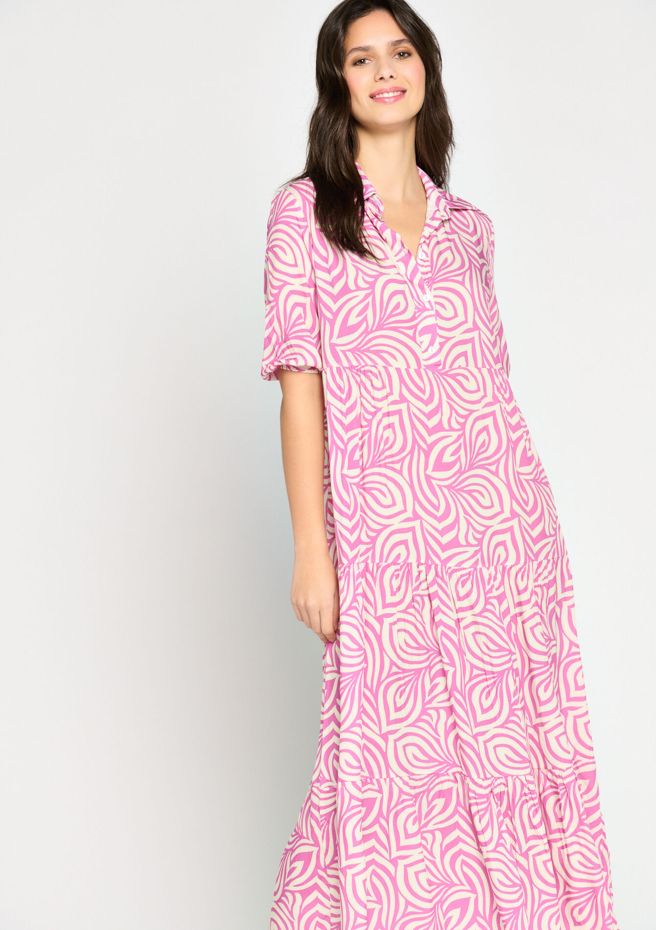 Maxi-jurk met grafische print, Maxi-jurk met grafische print, , back