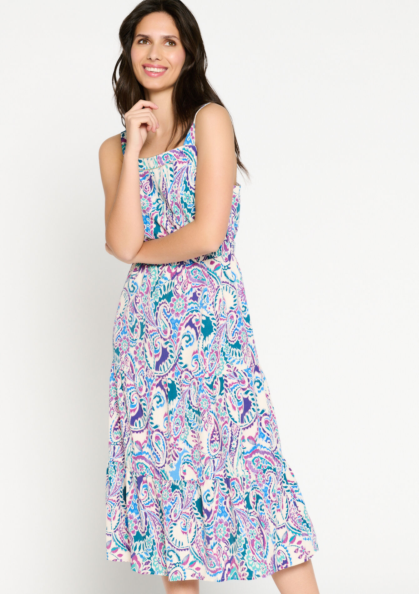 Maxi dress with paisley print, Maxi dress with paisley print, , back