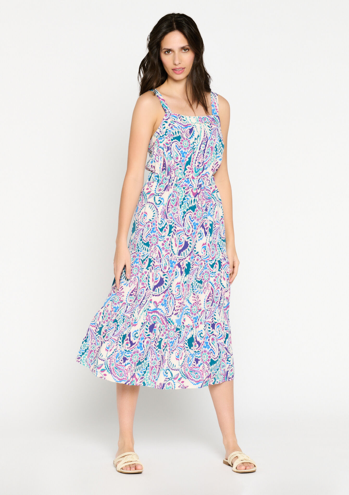 Maxi dress with paisley print, undefined - VIOLINE - undefined