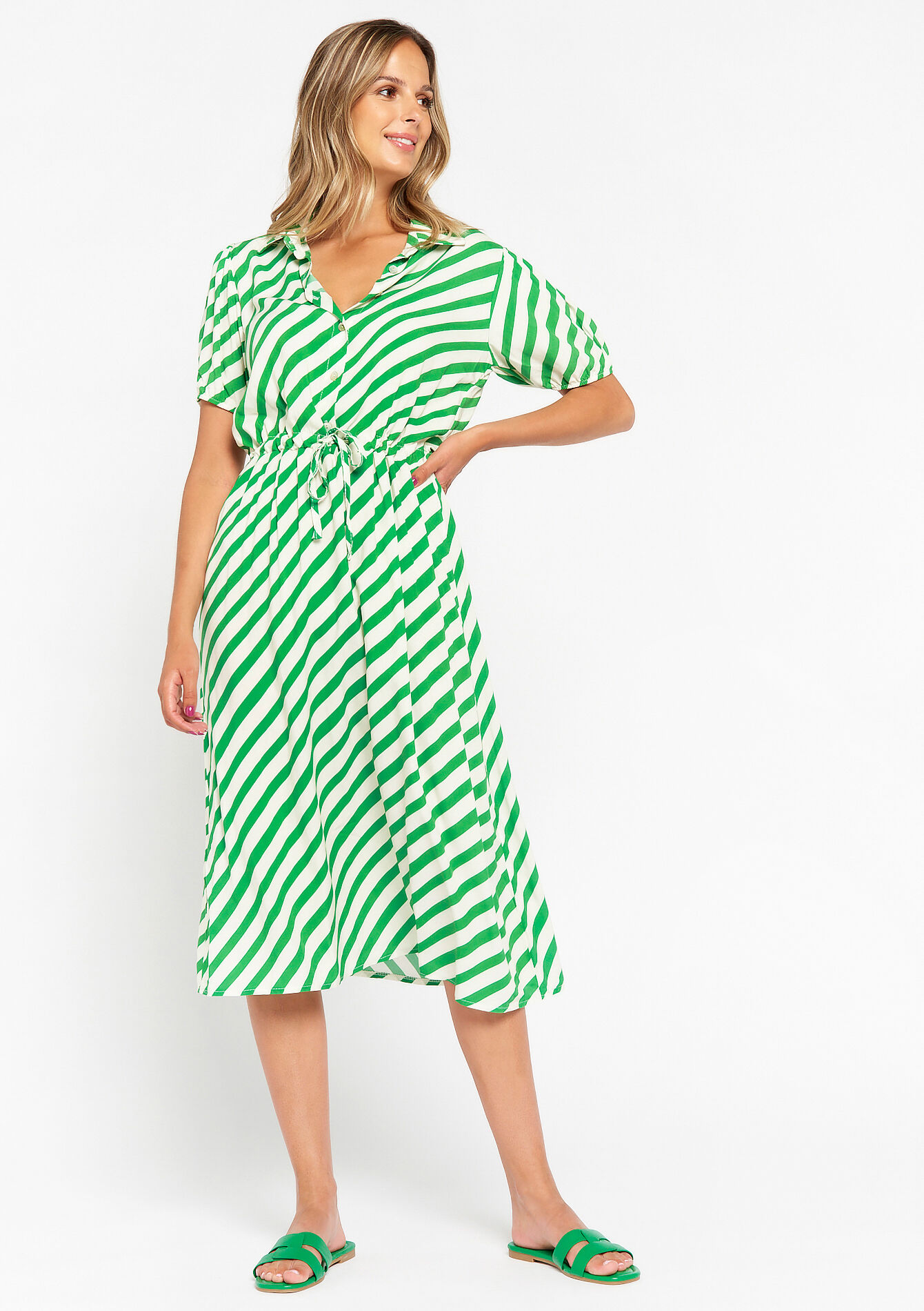 Hemdjurk met strepen, undefined - GREEN APPLE - undefined