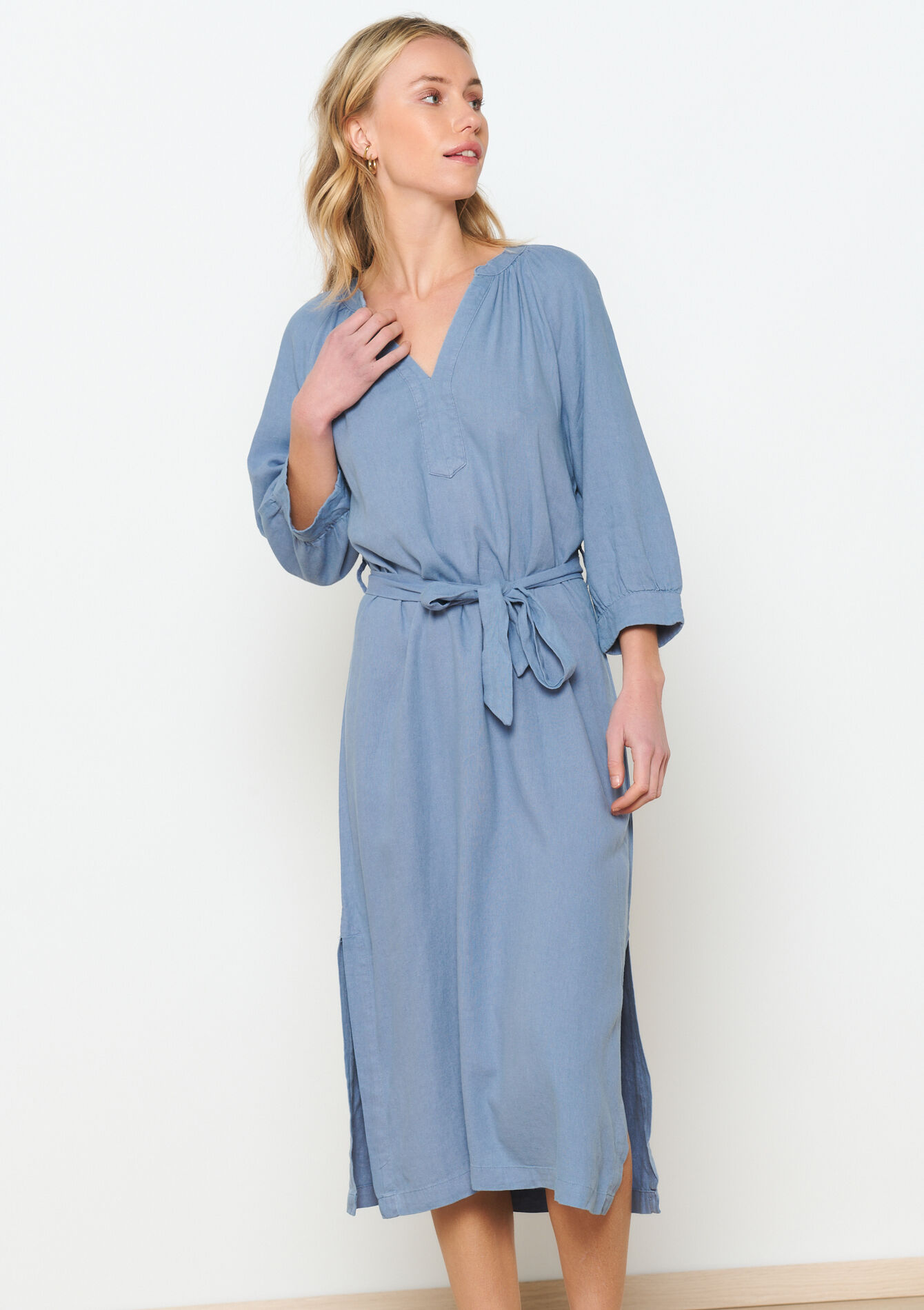 Linen dress, undefined - BLUE PASTEL - undefined