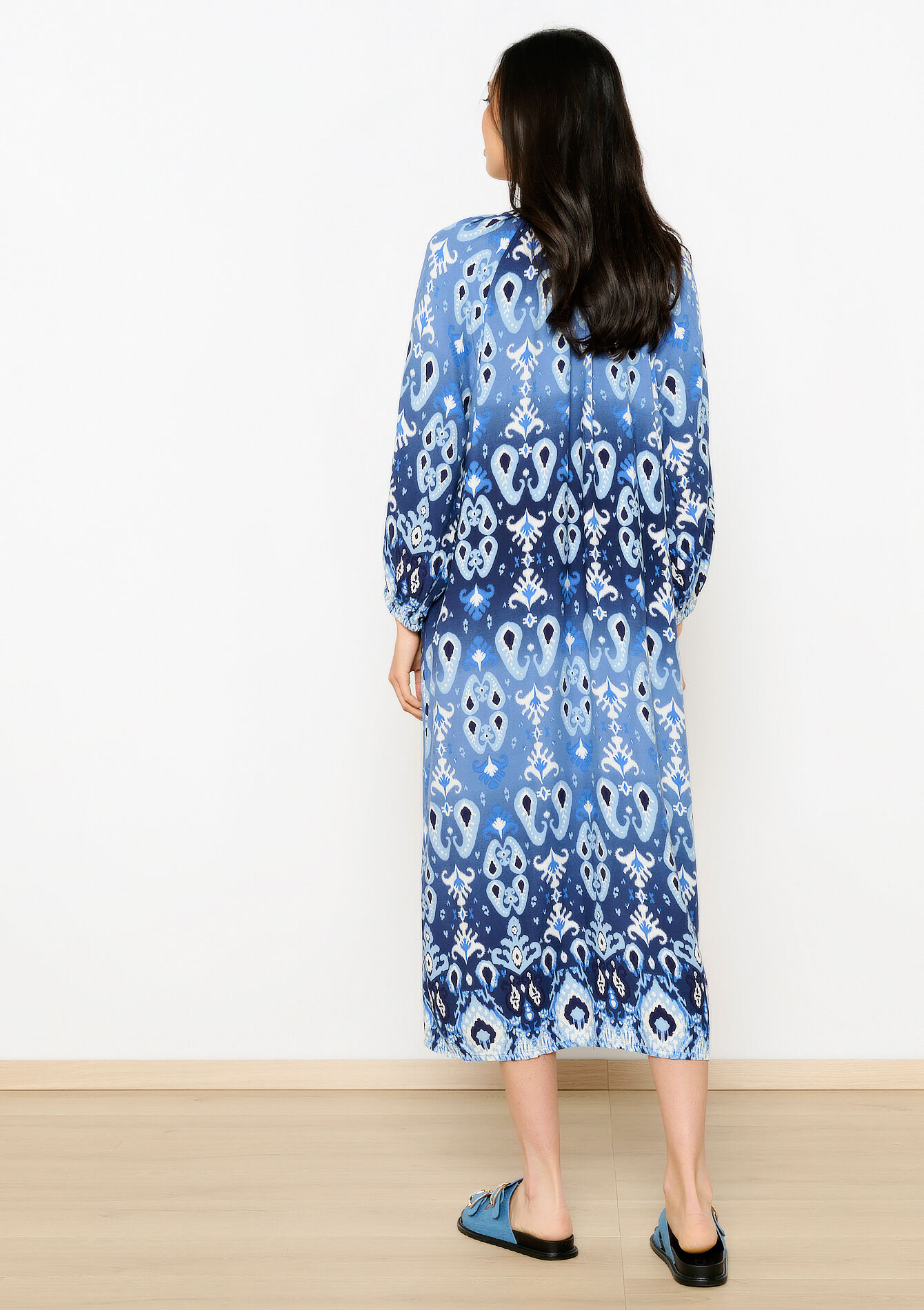 Kaftan jurk met print, Kaftan jurk met print - BLUE ALLURE - 08602228_2926
