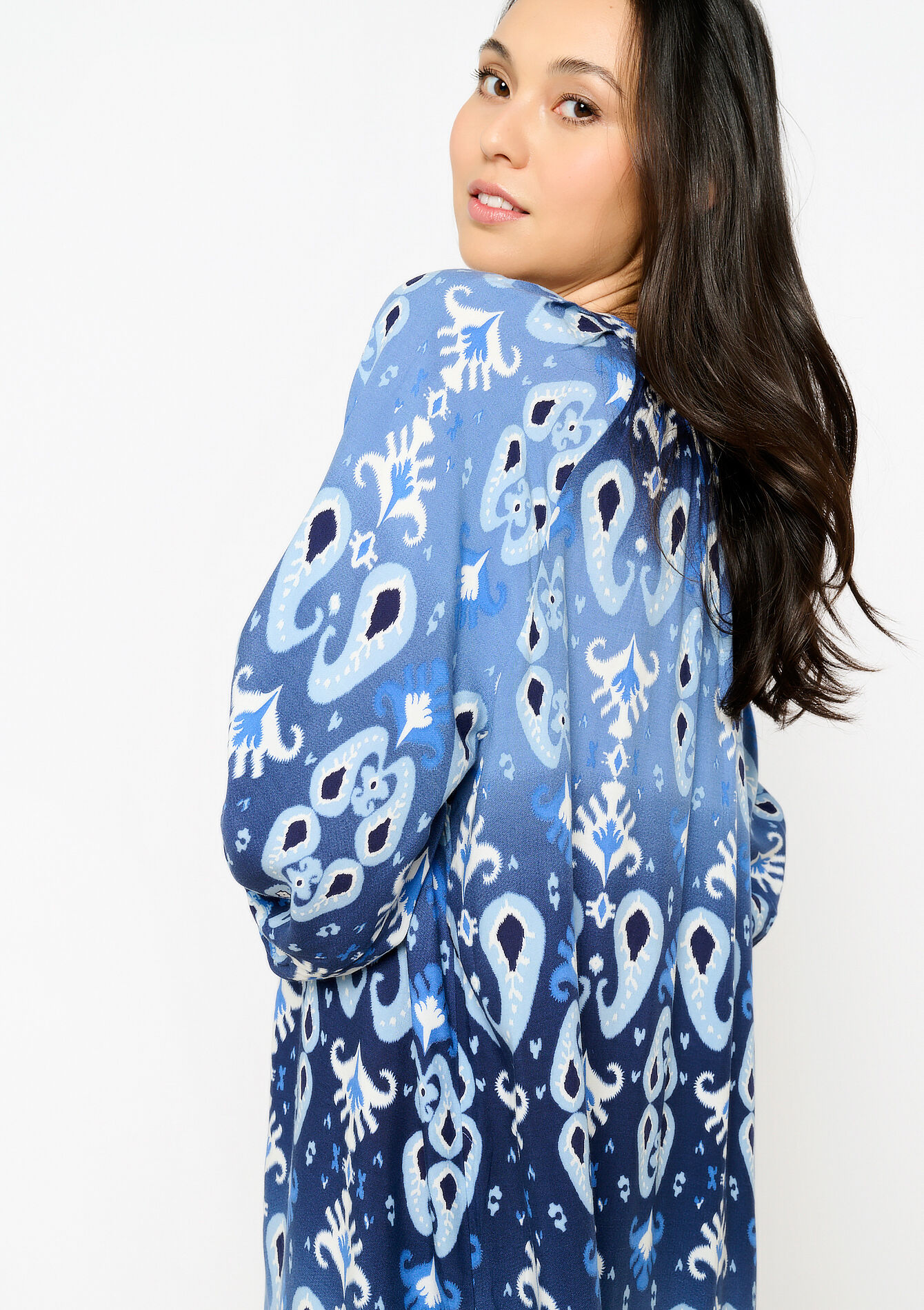 Kaftan jurk met print, Kaftan jurk met print - BLUE ALLURE - 08602228_2926