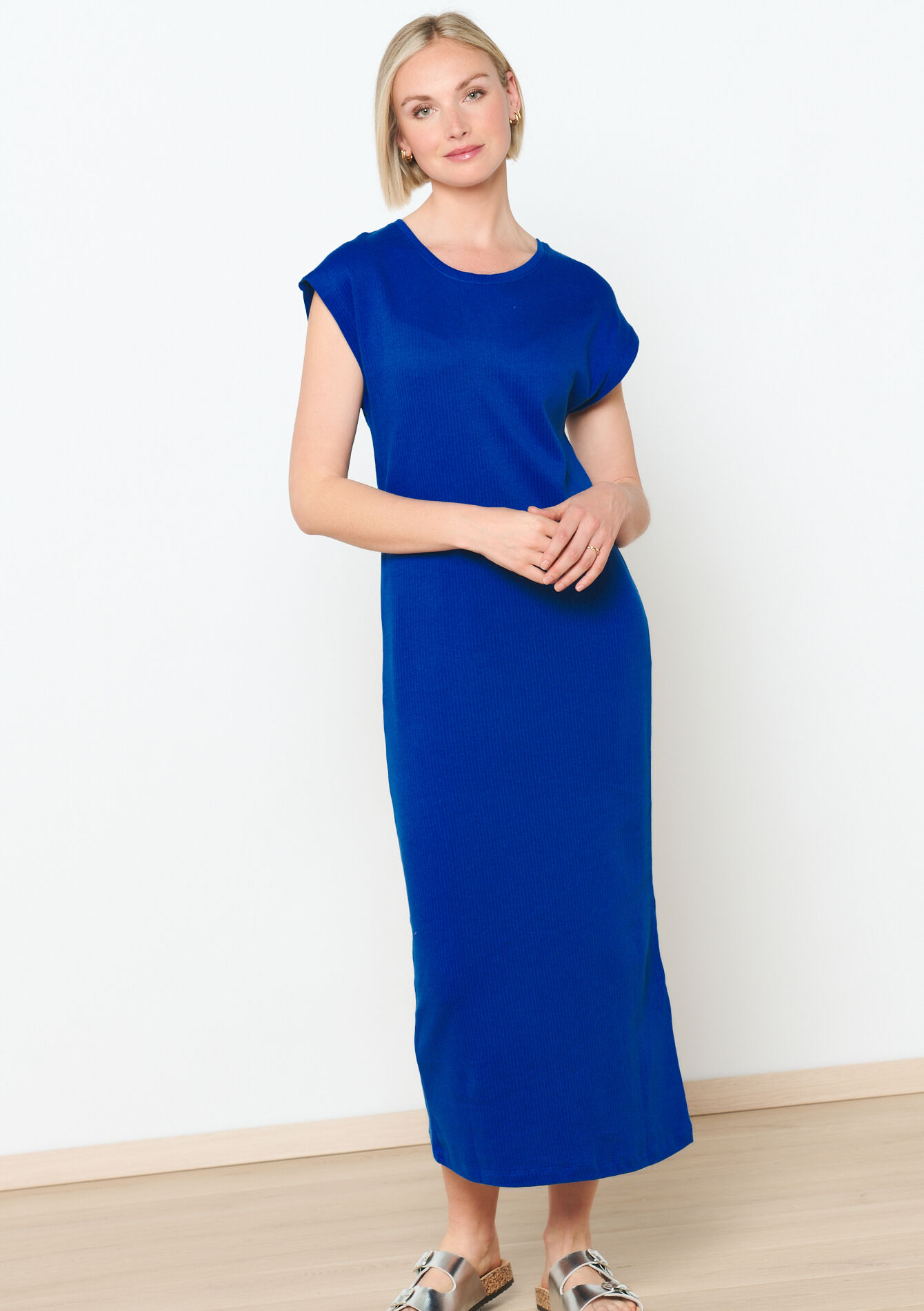 Ribbed jersey dress, undefined - ELECTRIC BLUE - undefined