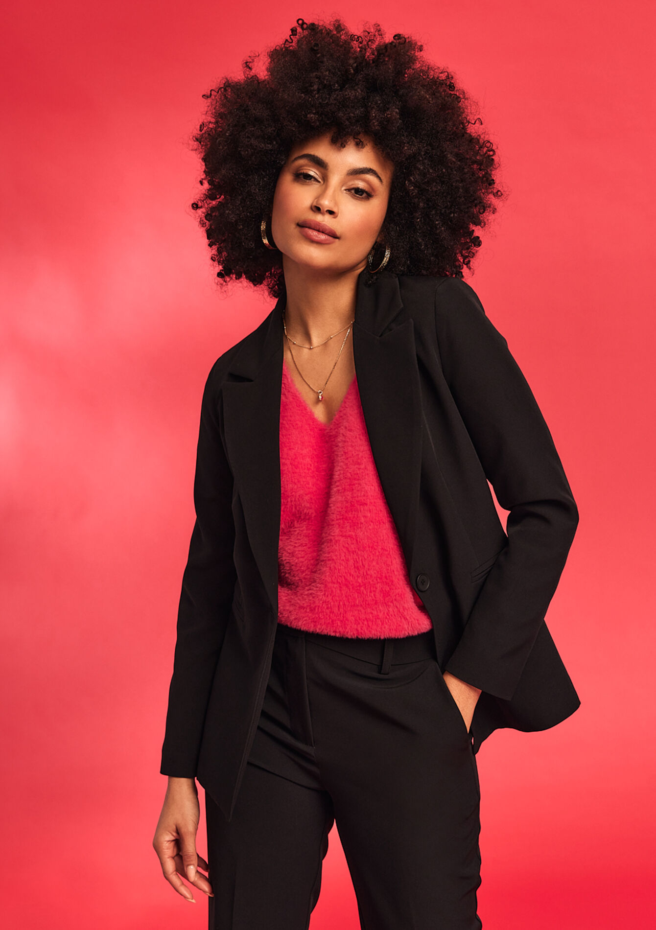 Suiting blazer, undefined - BLACK - undefined