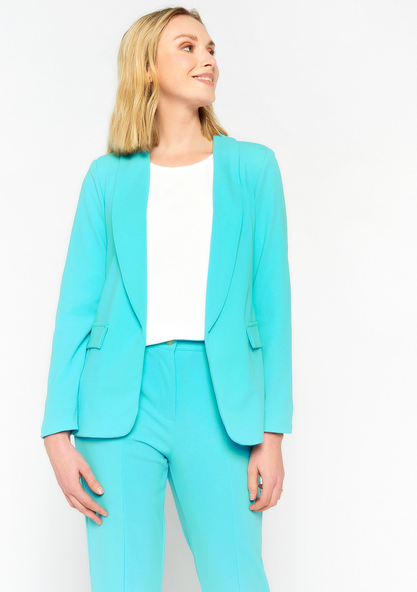 Suiting blazer, undefined - TURQUOISE - undefined