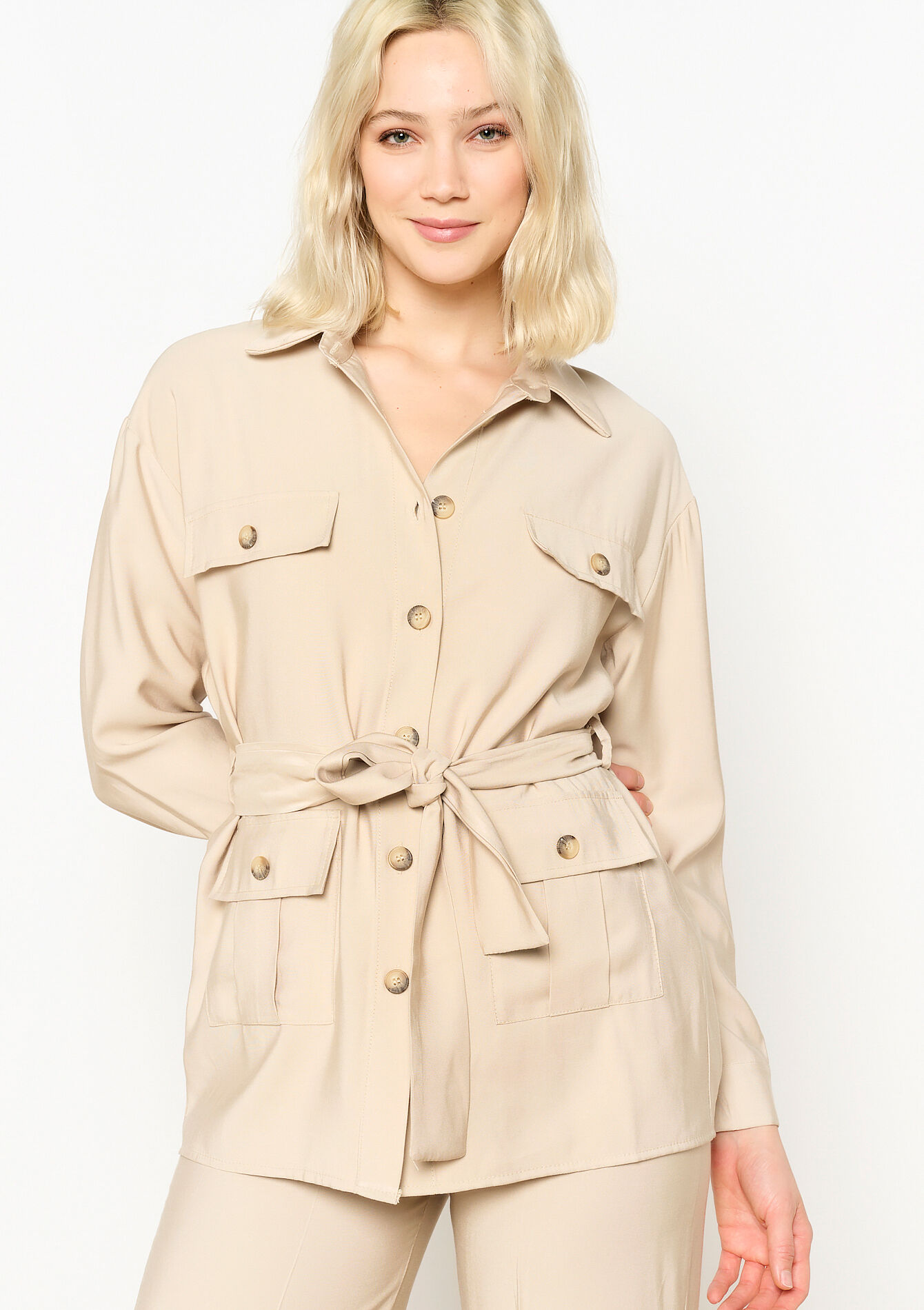 Jacket with large pockets, undefined - LT BEIGE - undefined